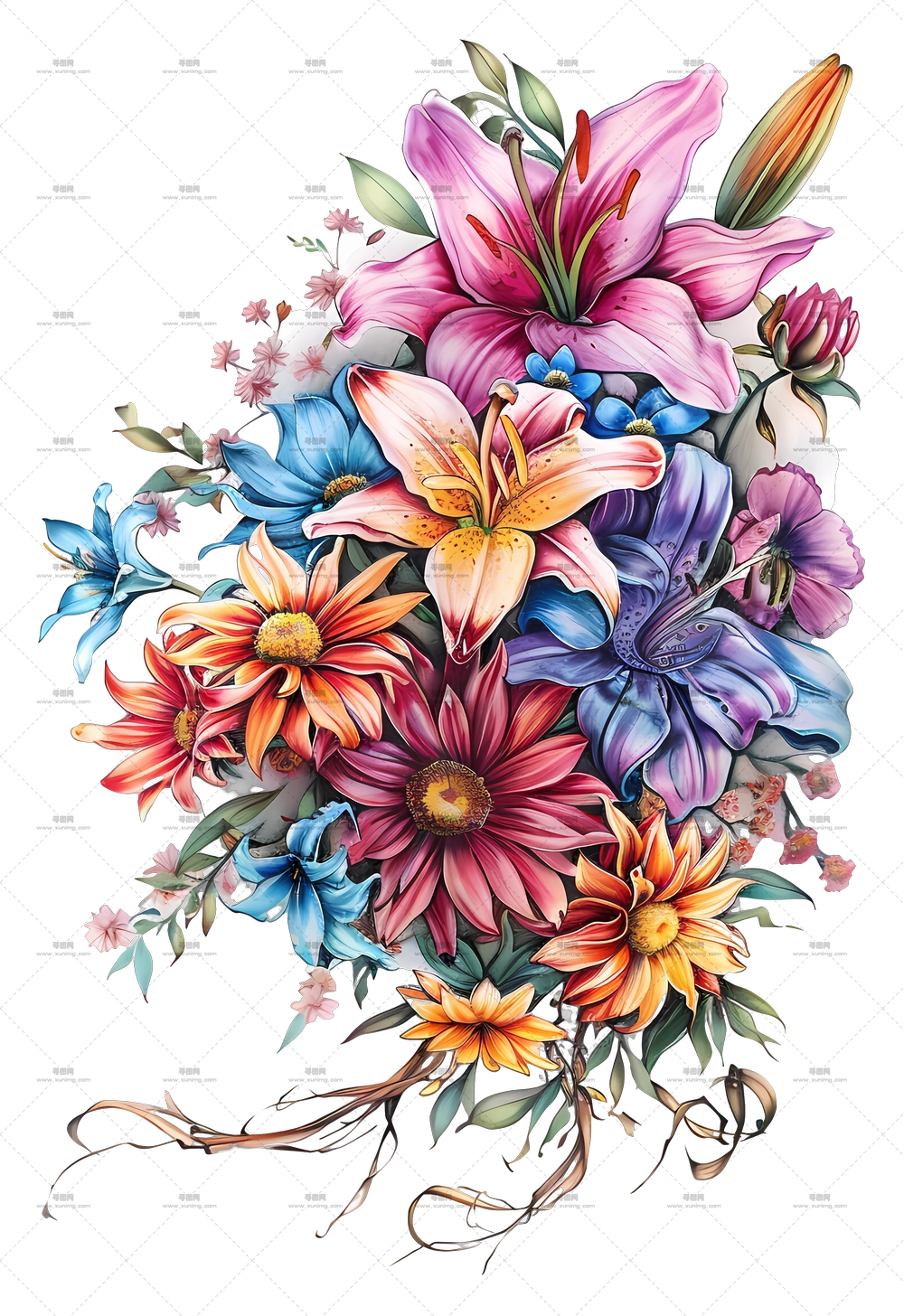 干花 – 美丽多彩的花束PNG免抠图预览图