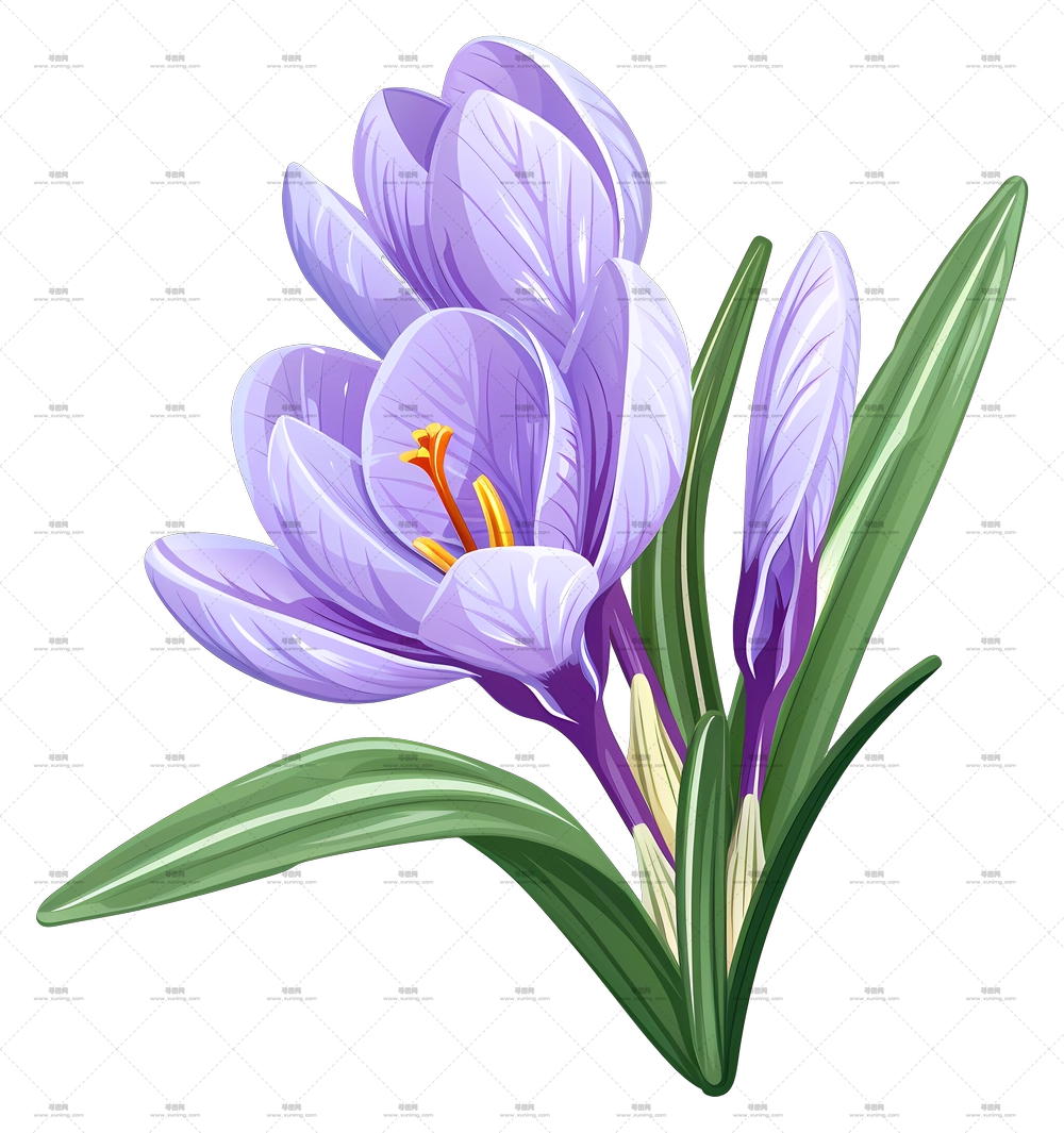 藏红花 – 优雅番红花花束PNG免抠图预览图 藏红花 – 优雅番红花花束PNG免抠图预览图