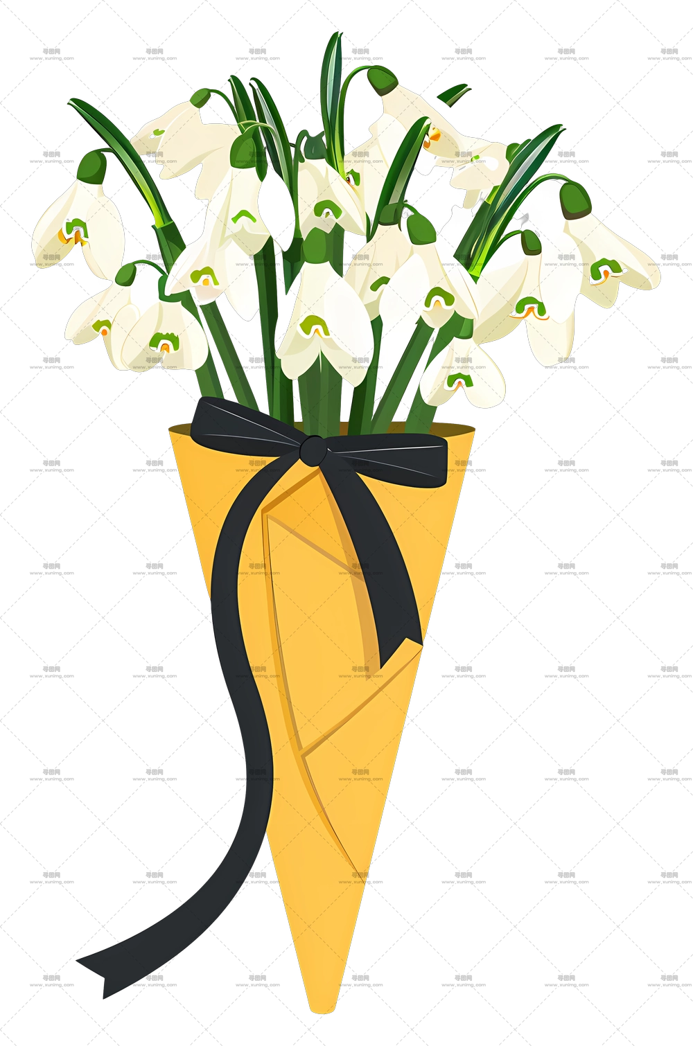 雪滴花束 – 白色花朵花束PNG免抠图预览图