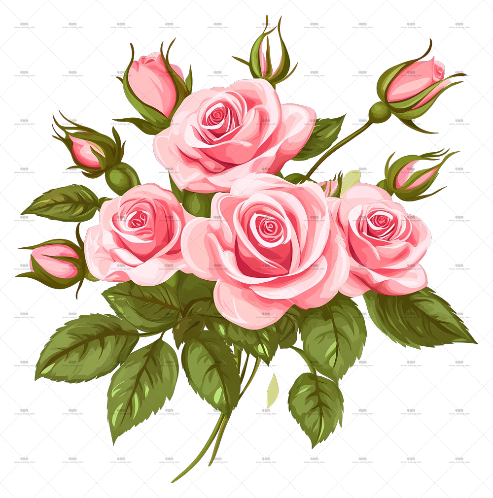 粉色花束 – 精美粉色玫瑰花束PNG免抠图预览图