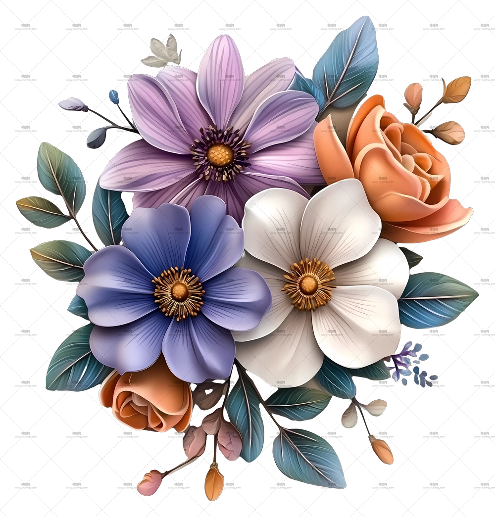 秋日花朵 – 花束插画装饰PNG免抠图预览图