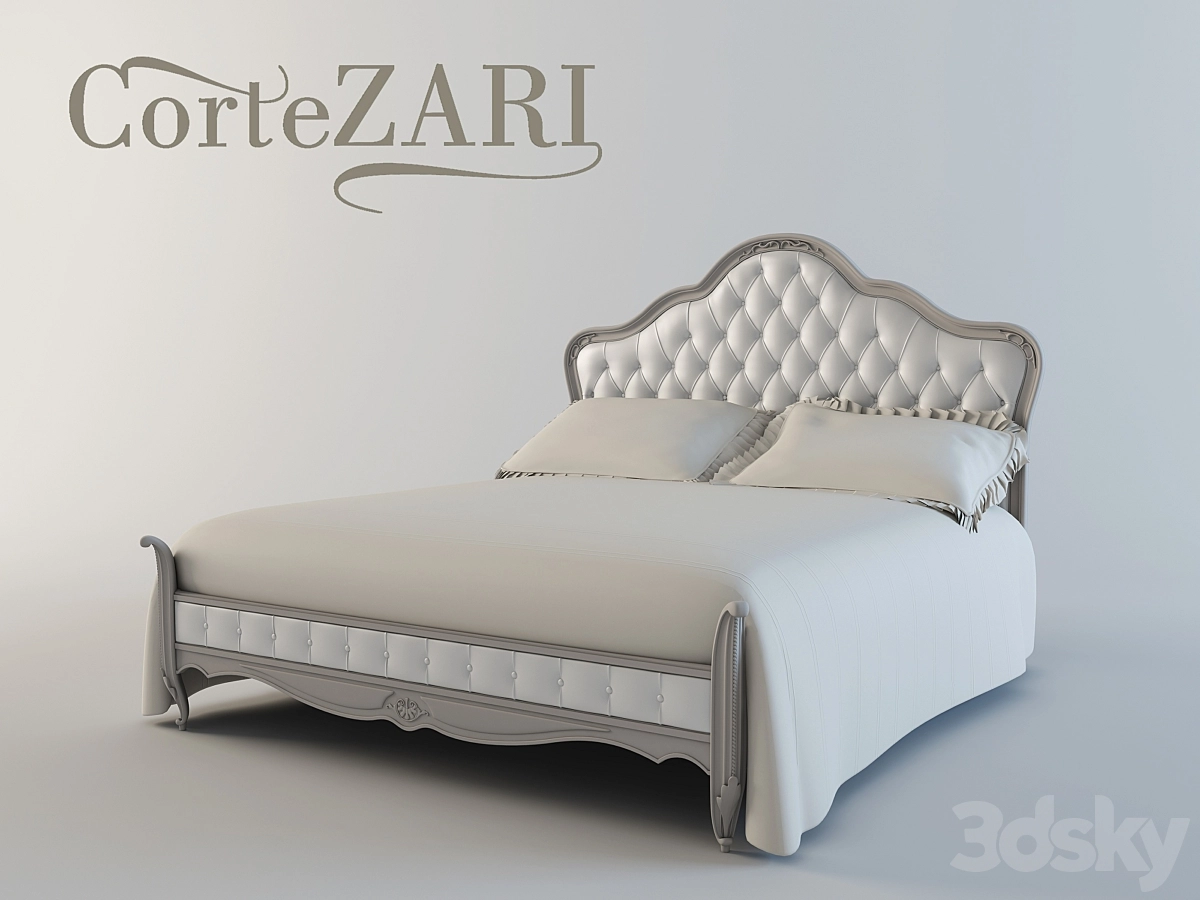 Corte Zari Gemma欧式双人床3D模型预览图 Corte Zari Gemma欧式双人床3D模型预览图