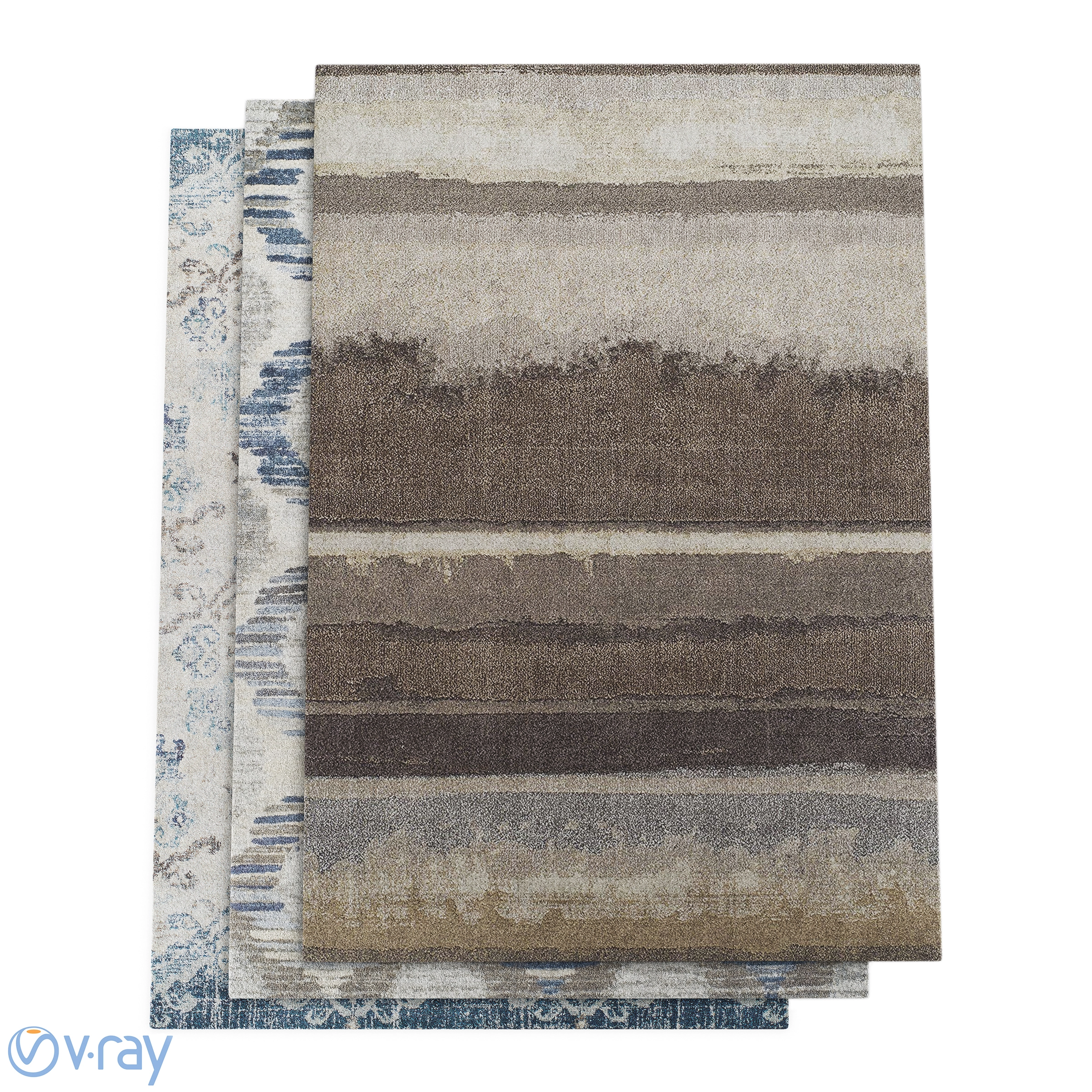 Dalyn 安提瓜蓝色,亚麻和摩卡色地毯3D模型预览图 Dalyn 安提瓜蓝色,亚麻和摩卡色地毯3D模型预览图