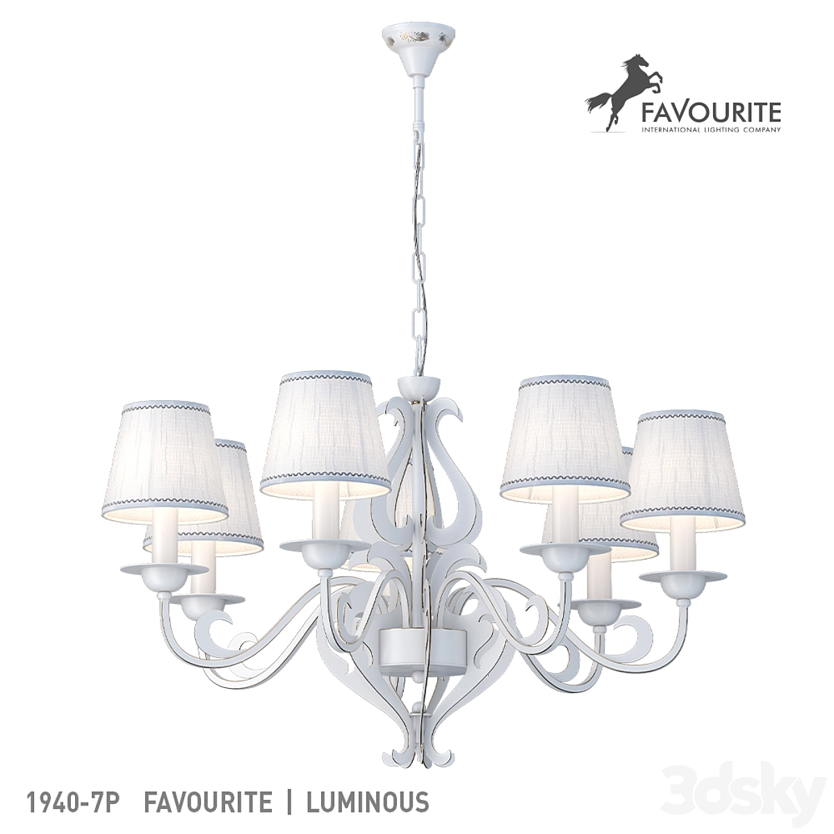 Favourite 1940-7P欧式吊灯3D模型预览图 Favourite 1940-7P欧式吊灯3D模型预览图