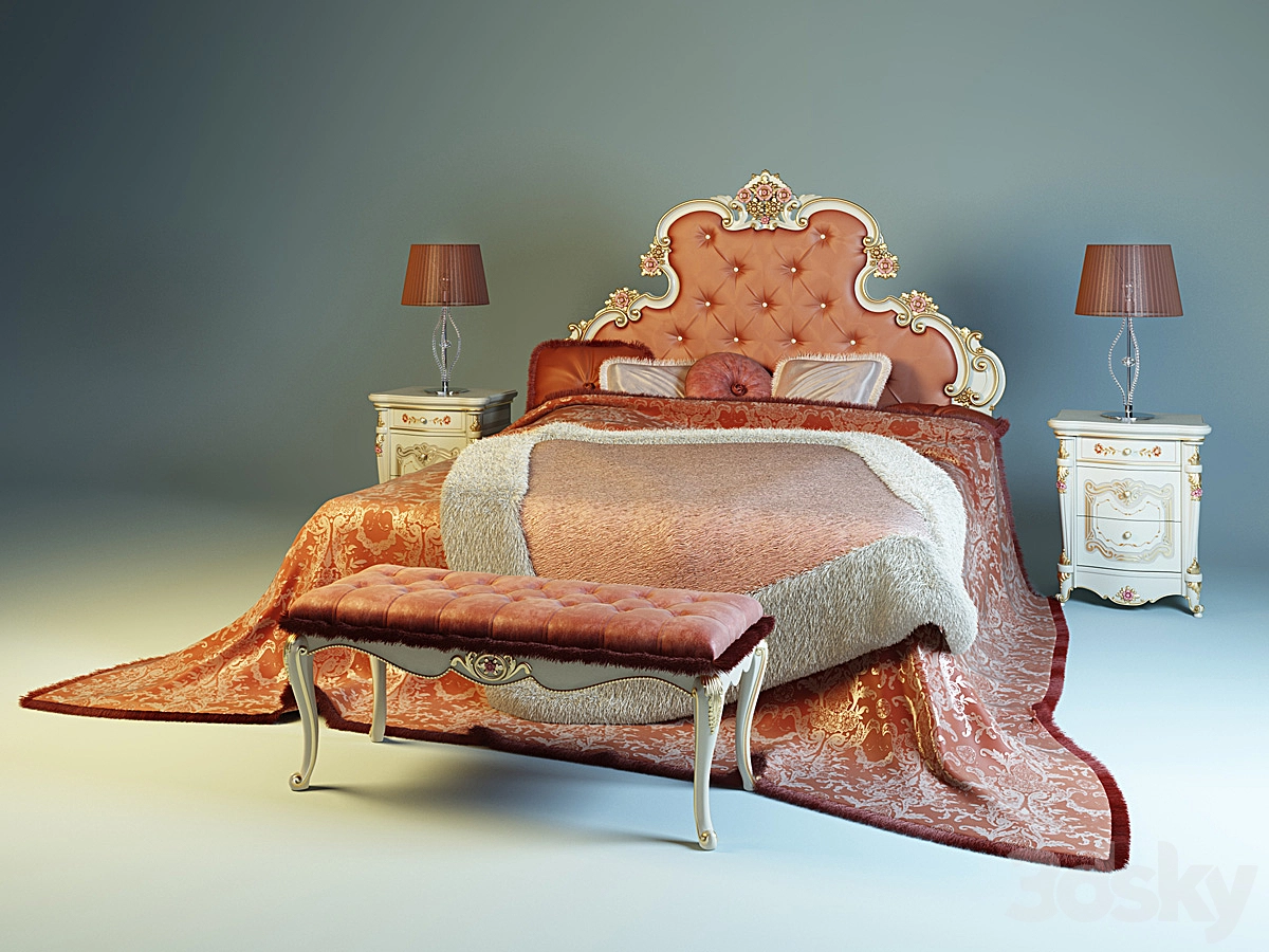 Ghezzani Versale 床3D模型预览图 Ghezzani Versale 床3D模型预览图