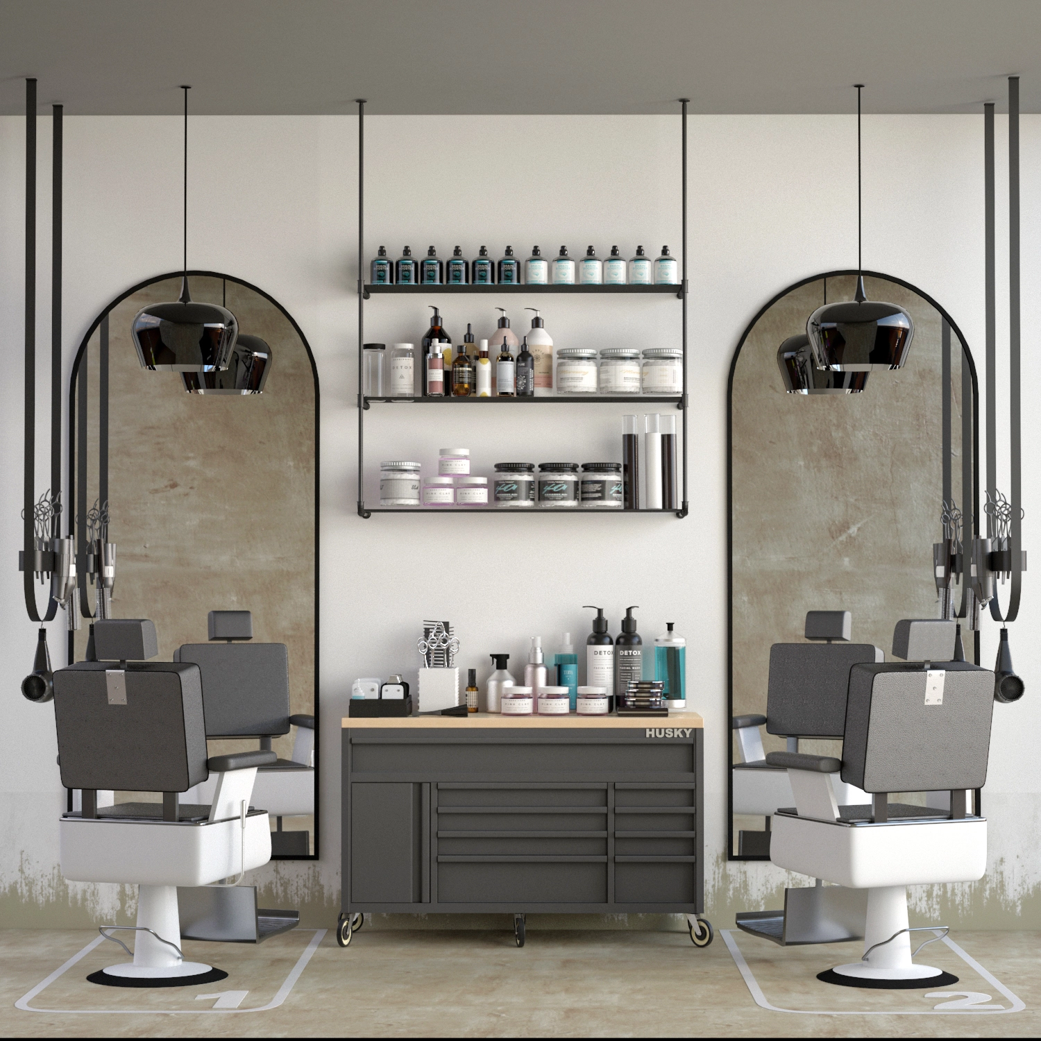 JC 理发店场景3D模型预览图 JC 理发店场景3D模型预览图