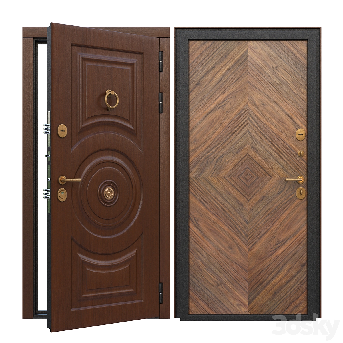 入户门3D模型预览图 入户门3D模型预览图