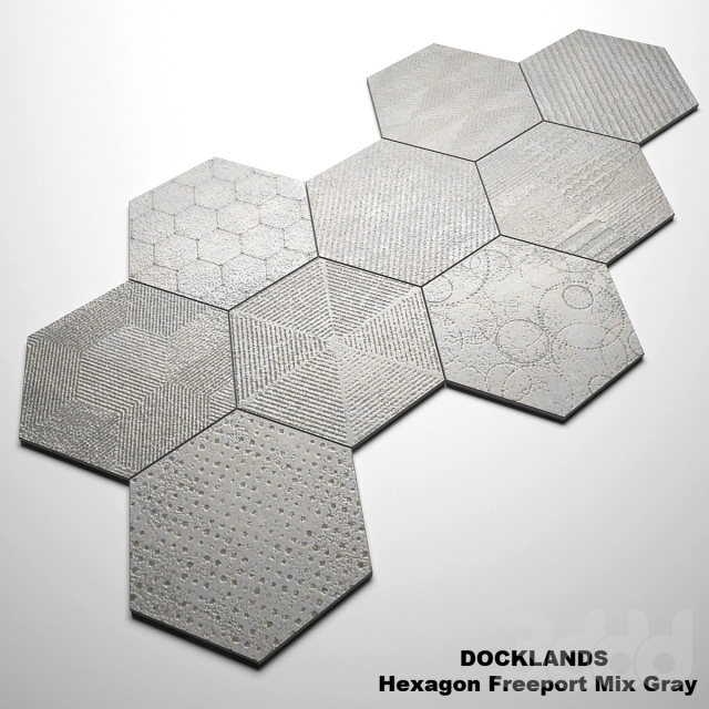 六角地砖3D模型预览图 六角地砖3D模型预览图