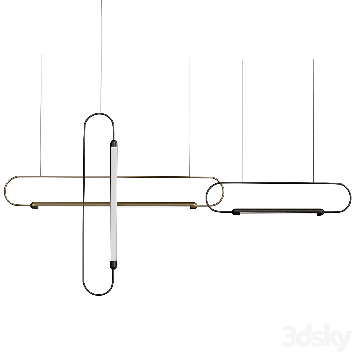 回形线条灯3D模型预览图 回形线条灯3D模型预览图