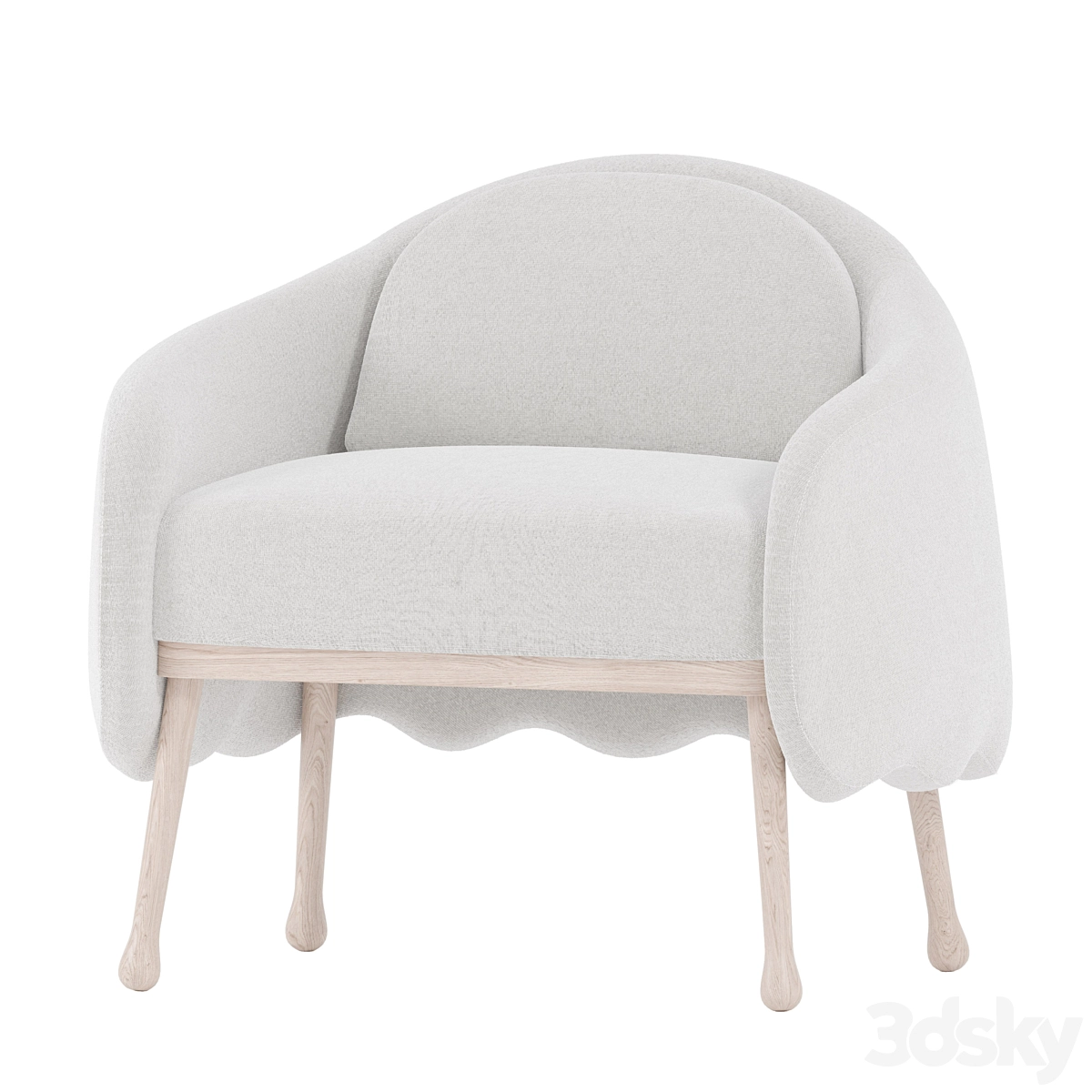 布艺扶手椅3D模型预览图 布艺扶手椅3D模型预览图