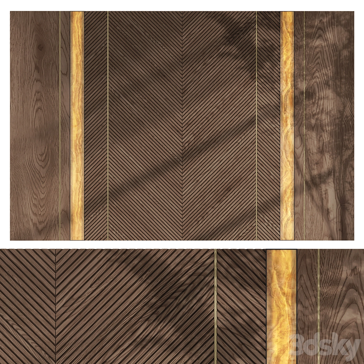 床头板墙板3D模型预览图 床头板墙板3D模型预览图