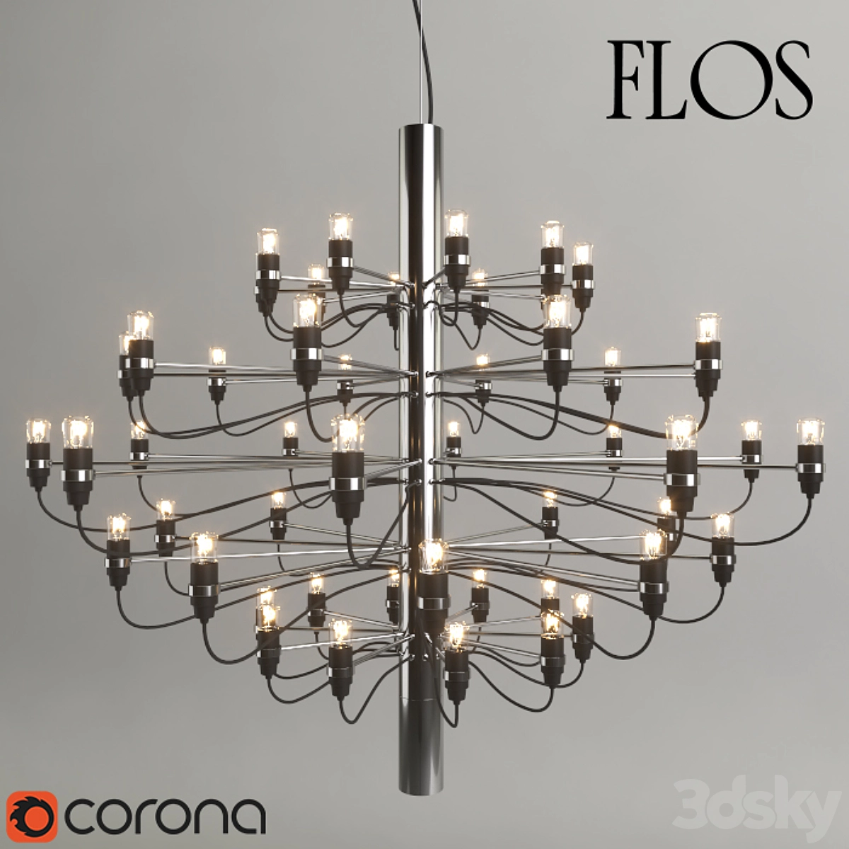 意大利flos2097盛夏果实法式客厅餐厅吊灯3D模型预览图 意大利flos2097盛夏果实法式客厅餐厅吊灯3D模型预览图