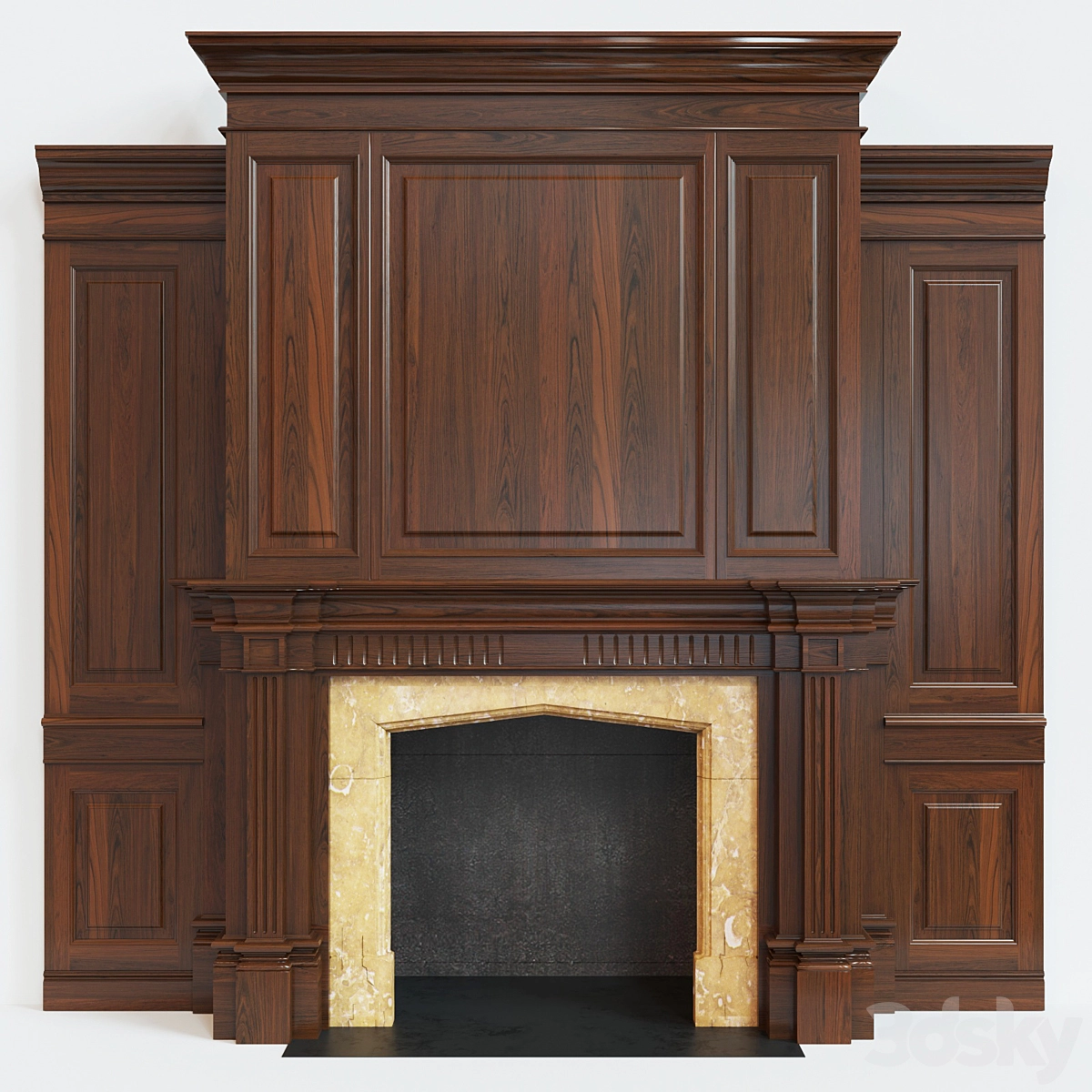 欧式壁炉3D模型预览图 欧式壁炉3D模型预览图