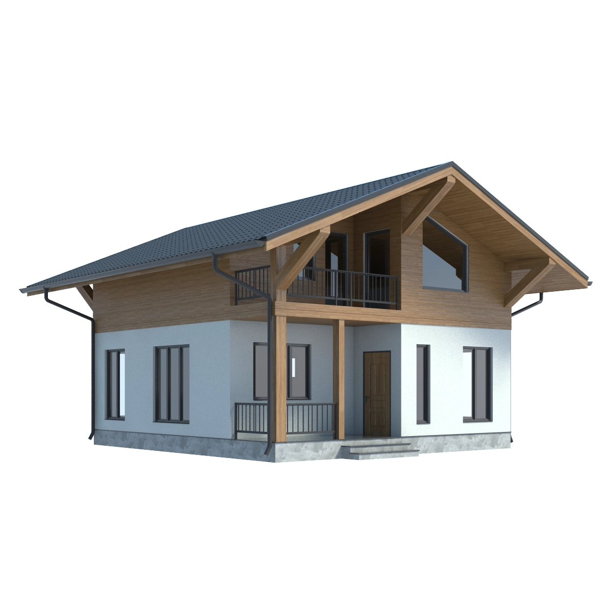 欧式房子3D模型预览图 欧式房子3D模型预览图