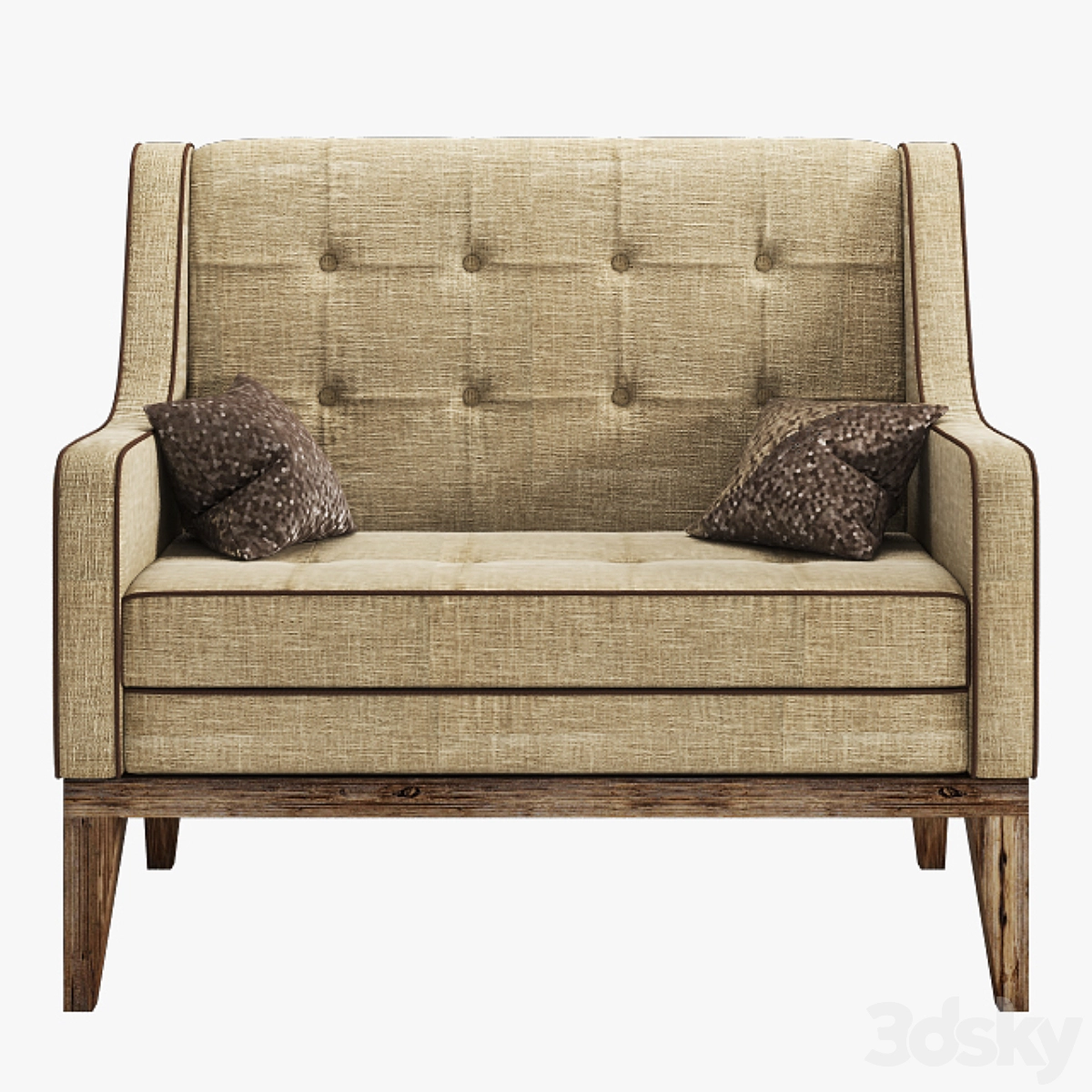 欧式沙发椅3D模型预览图 欧式沙发椅3D模型预览图