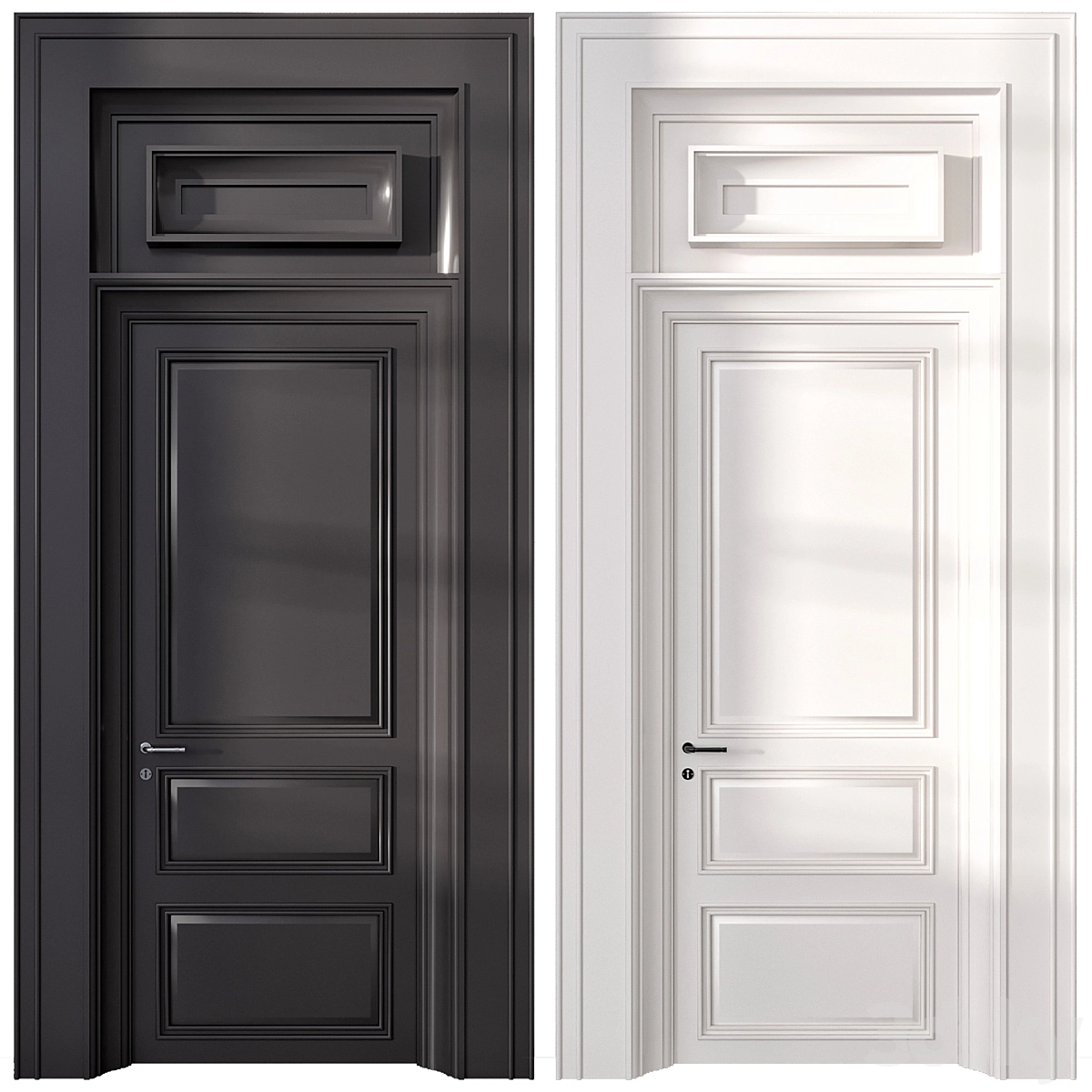 现代风卧室门3D模型预览图 现代风卧室门3D模型预览图