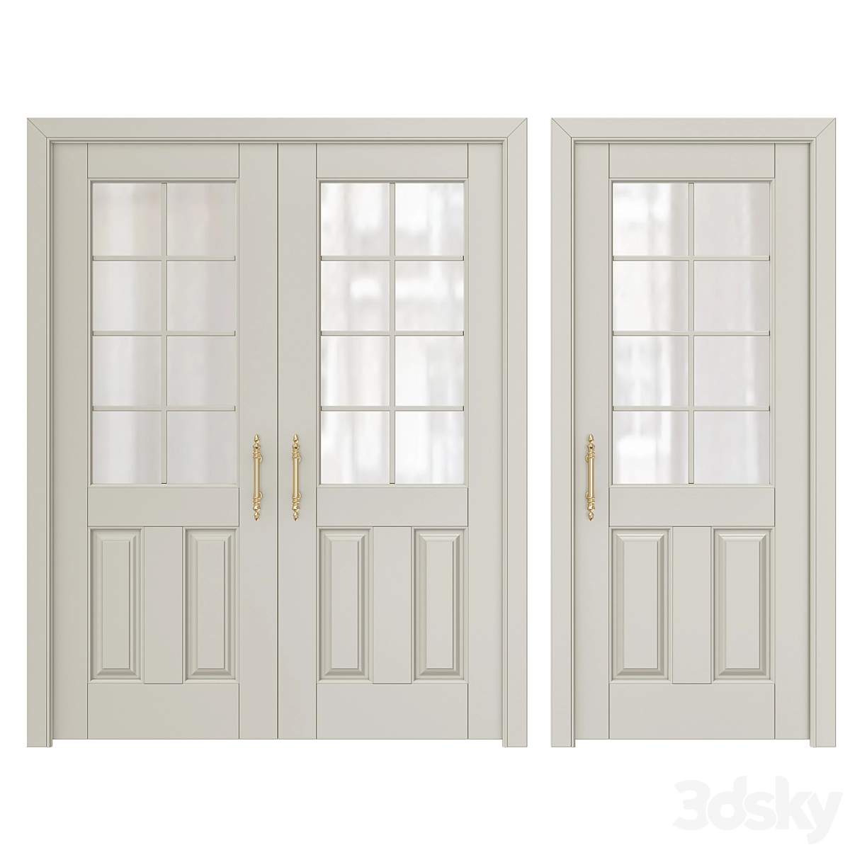经典室内门 5 3D模型预览图 经典室内门 5 3D模型预览图
