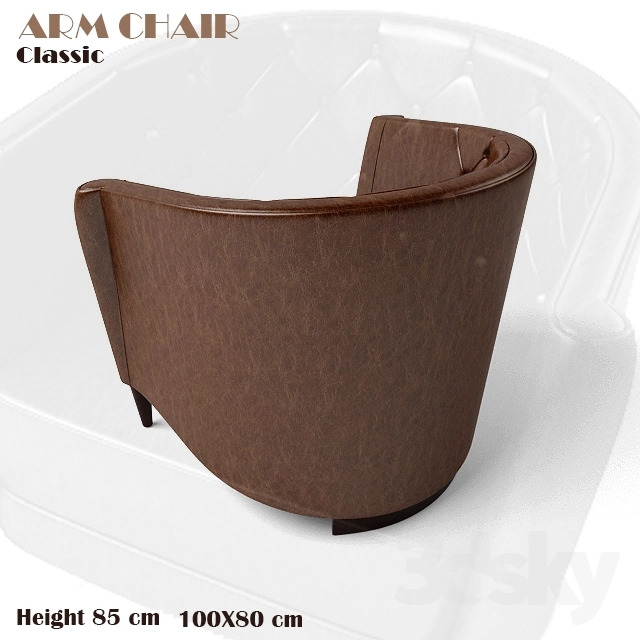 经典扶手椅3D模型预览图 经典扶手椅3D模型预览图