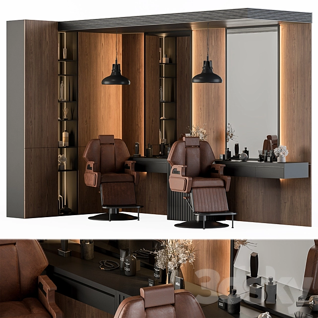 美容沙龙理发店组合套装 – 08 号款3D模型预览图 美容沙龙理发店组合套装 – 08 号款3D模型预览图