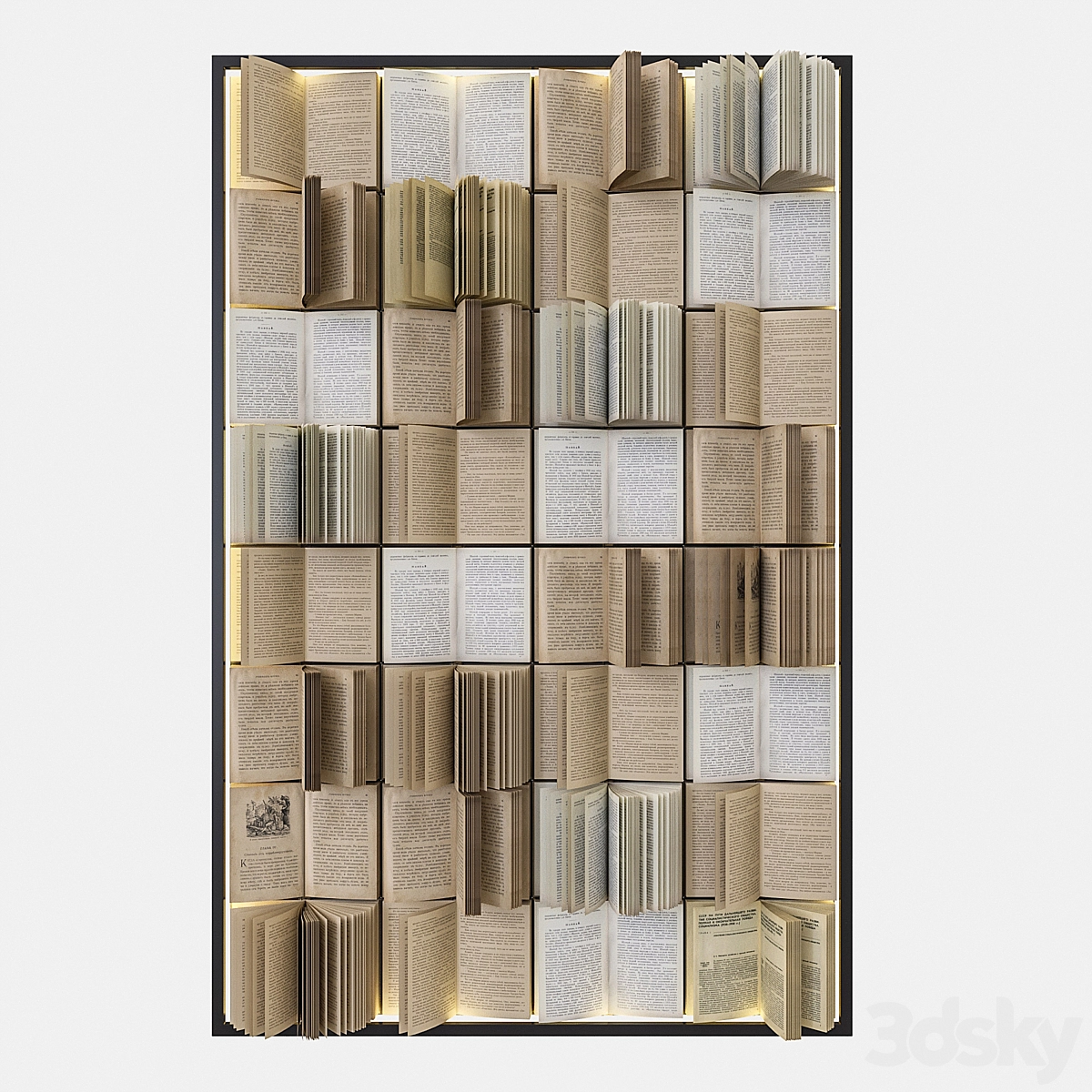 装饰墙壁的书籍3D模型预览图 装饰墙壁的书籍3D模型预览图