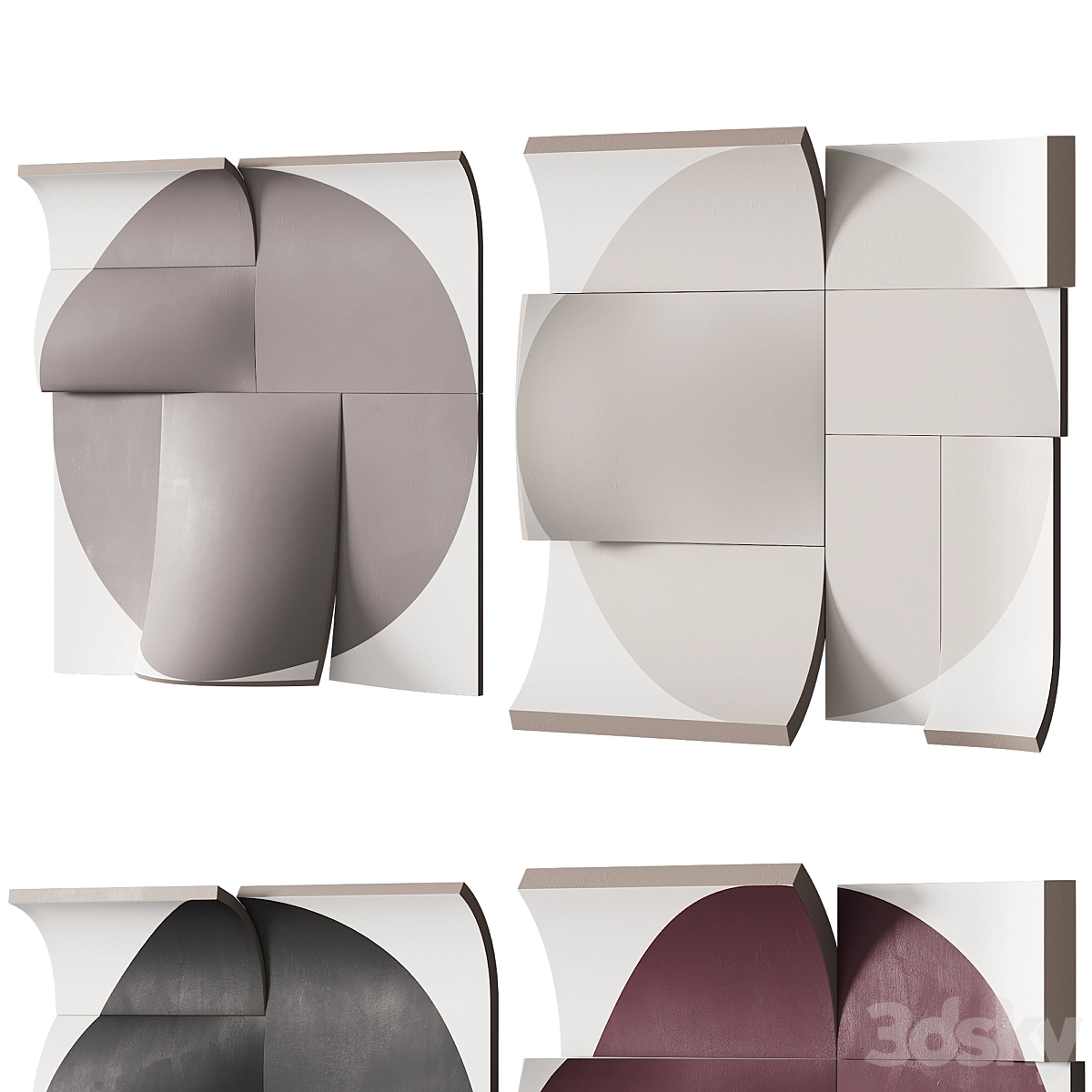 装饰性墙艺术品 21个手绘圆形绘画作品3D模型预览图 装饰性墙艺术品 21个手绘圆形绘画作品3D模型预览图