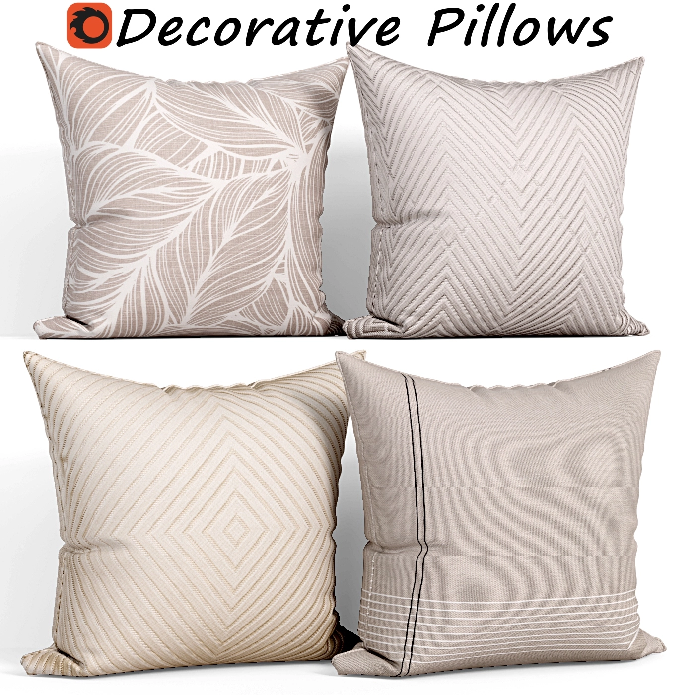 装饰枕套套装 116 3D模型预览图 装饰枕套套装 116 3D模型预览图