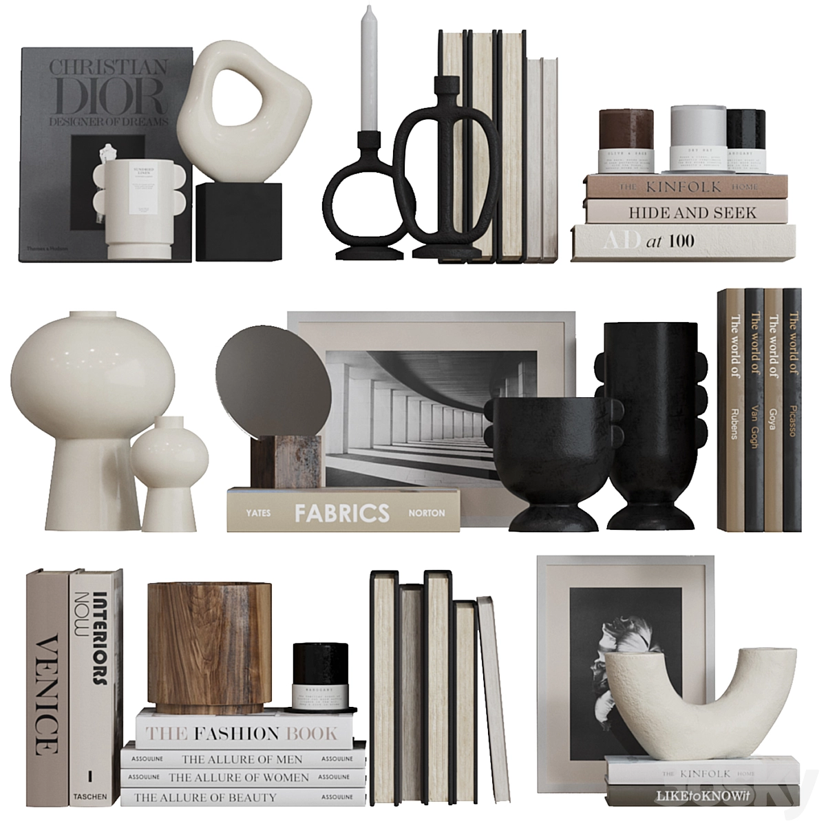 装饰架套装3D模型预览图 装饰架套装3D模型预览图