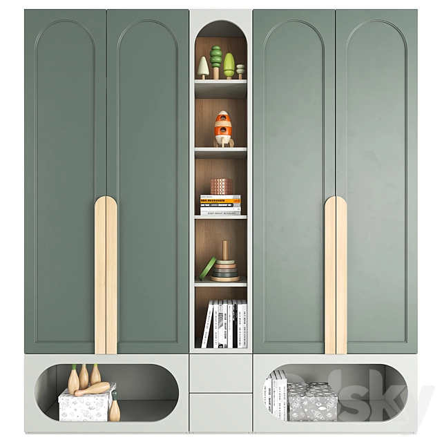 边柜装饰柜96 3D模型预览图 边柜装饰柜96 3D模型预览图