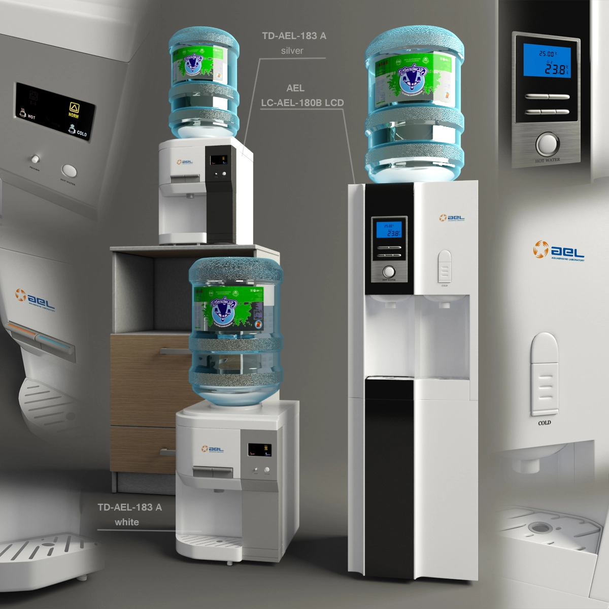 饮水机3D模型预览图 饮水机3D模型预览图