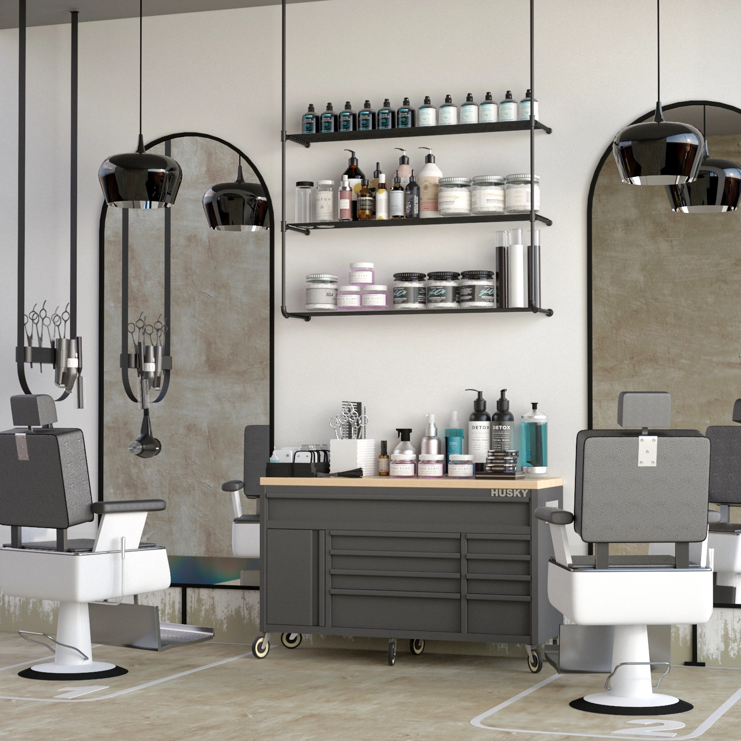 JC 理发店场景3D模型预览图1 JC 理发店场景3D模型预览图1