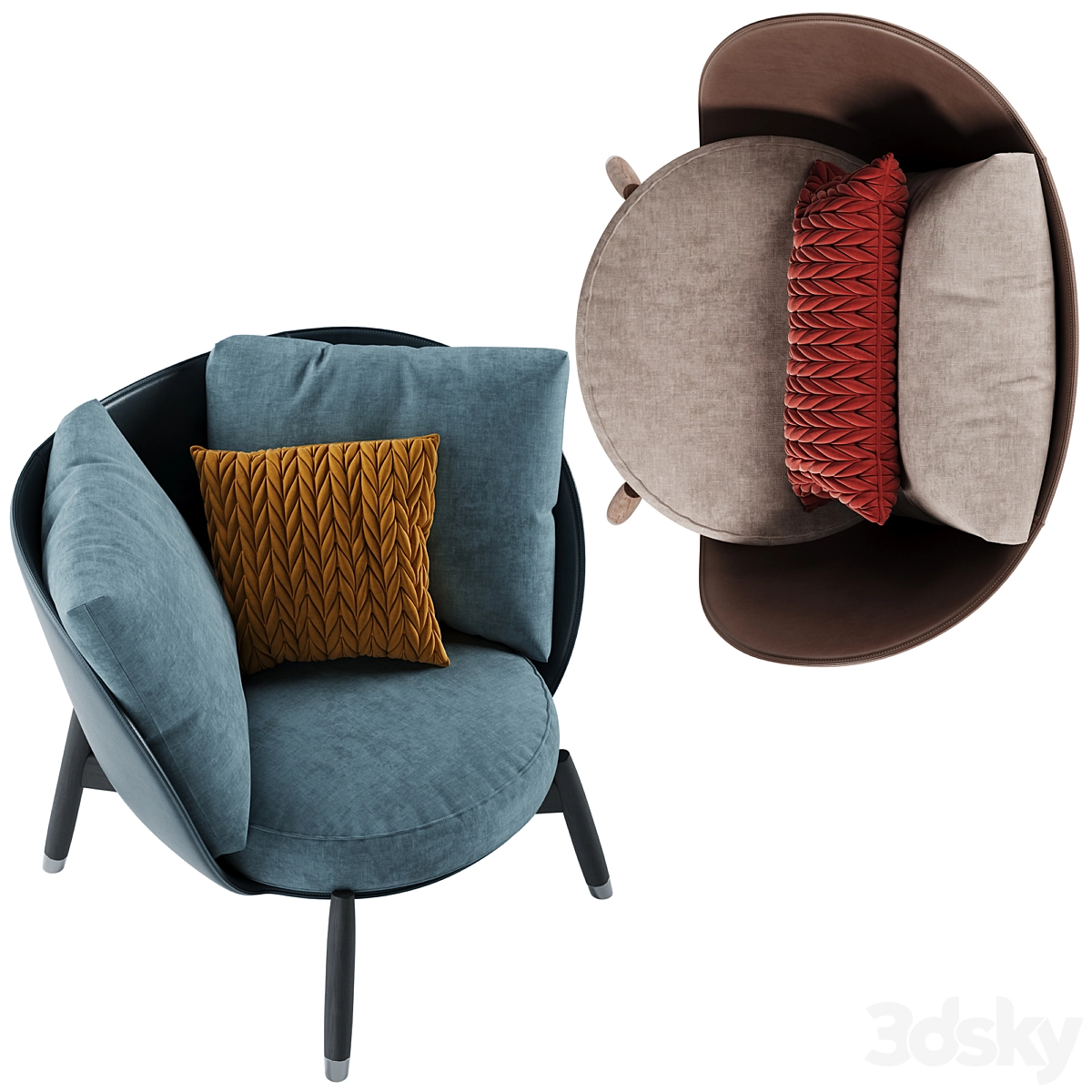 休闲扶手沙发椅3D模型预览图4 休闲扶手沙发椅3D模型预览图4