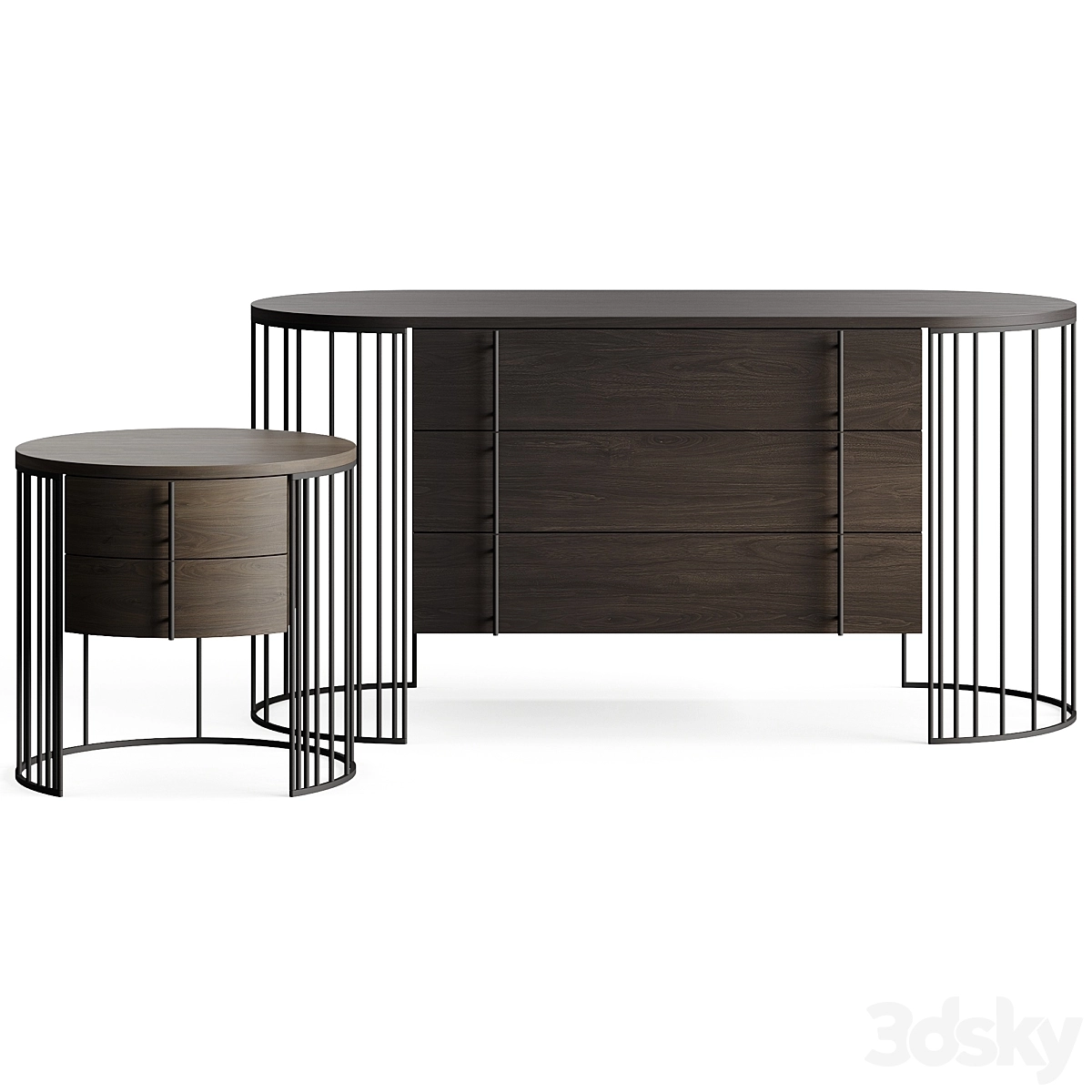 圆形玄关柜3D模型预览图2 圆形玄关柜3D模型预览图2