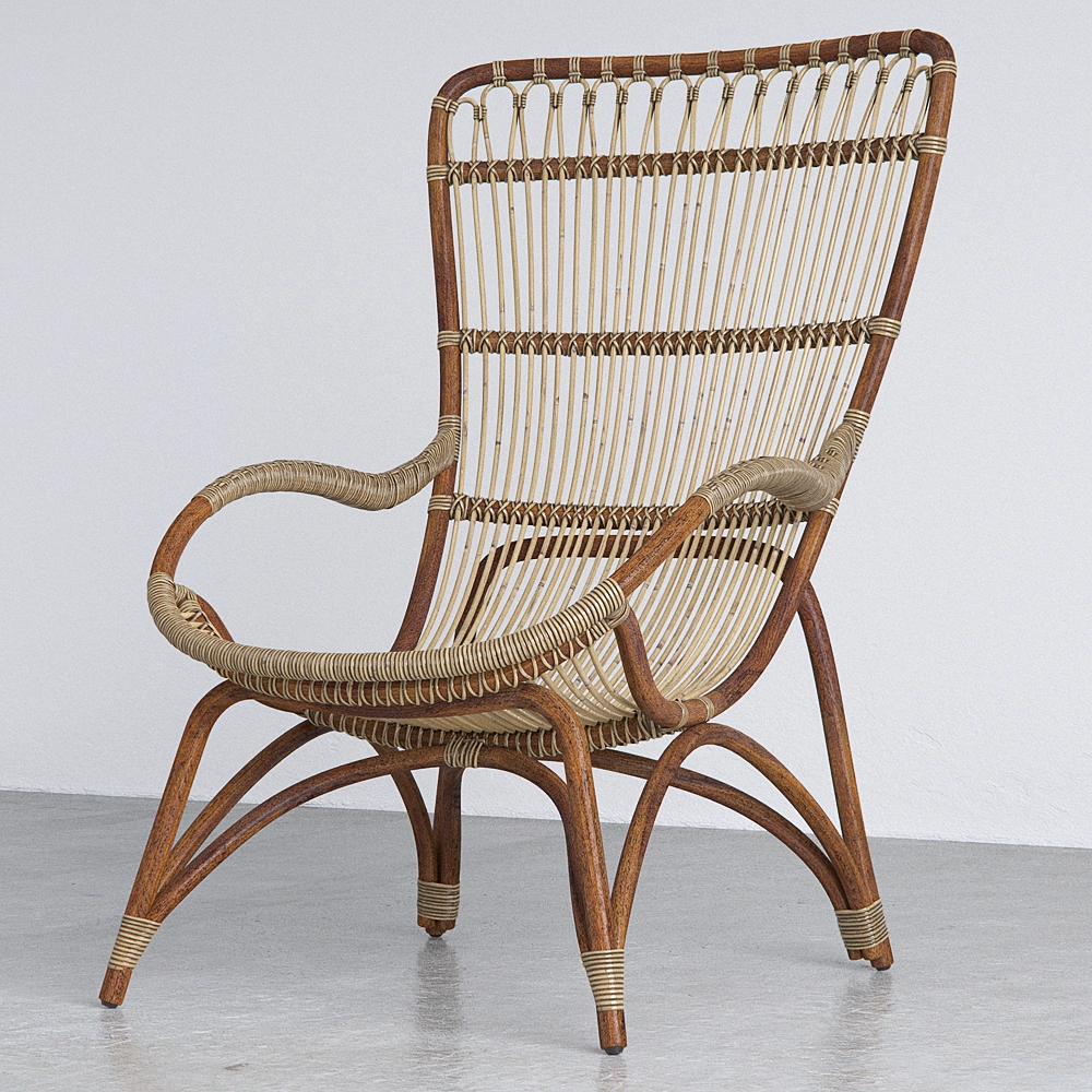 天然藤编椅休闲椅3D模型预览图2 天然藤编椅休闲椅3D模型预览图2