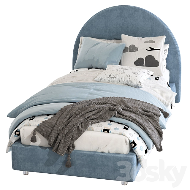 带软包床头的双人床3D模型预览图2 带软包床头的双人床3D模型预览图2