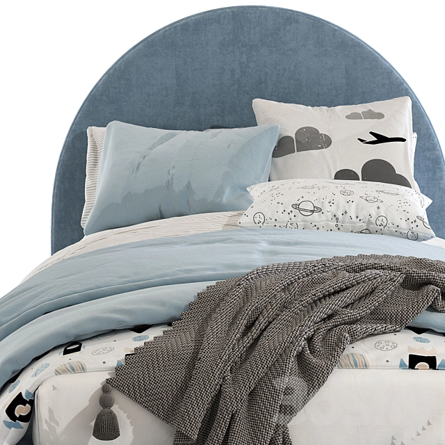 带软包床头的双人床3D模型预览图4 带软包床头的双人床3D模型预览图4