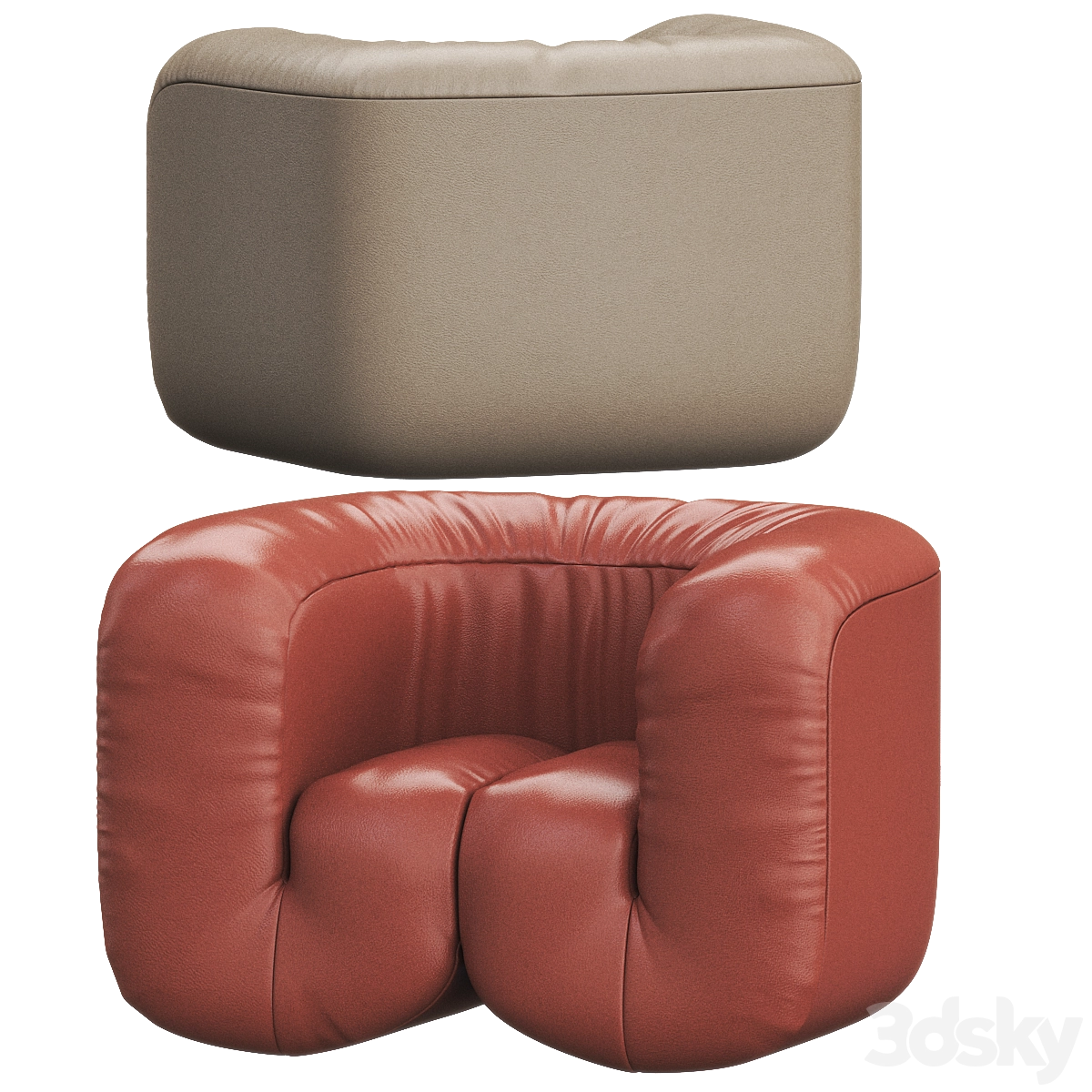 意式单人拳头沙发3D模型预览图4 意式单人拳头沙发3D模型预览图4