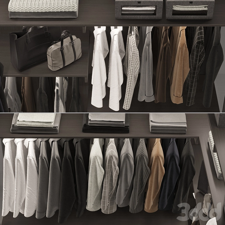 挂在衣柜里的衣服3D模型预览图2 挂在衣柜里的衣服3D模型预览图2