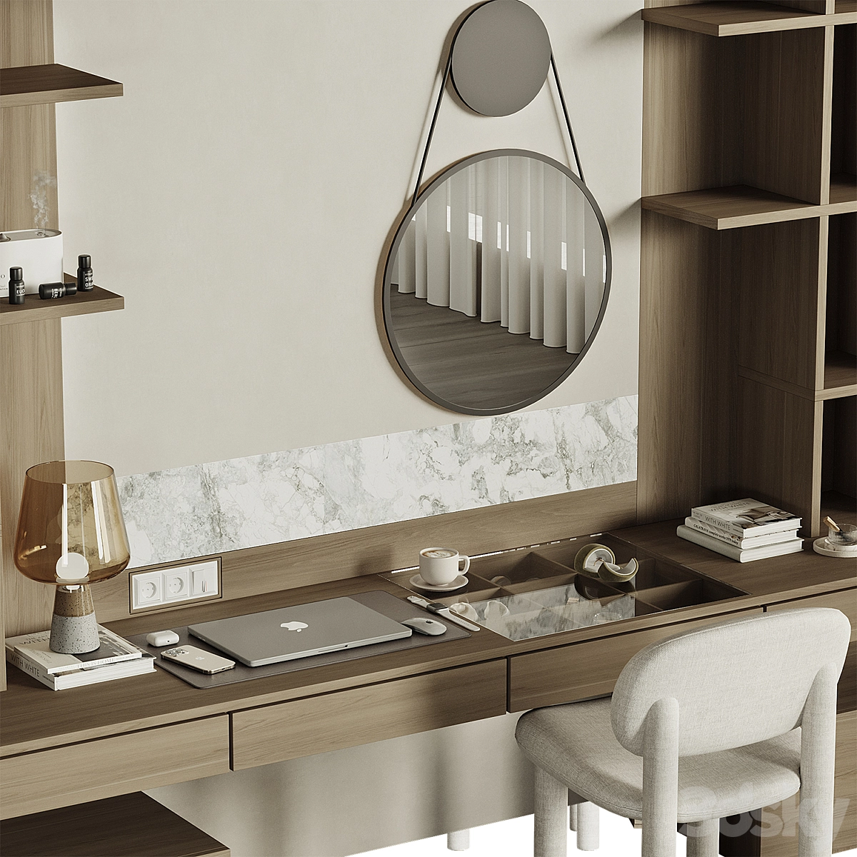 梳妆台收纳柜3D模型预览图2 梳妆台收纳柜3D模型预览图2