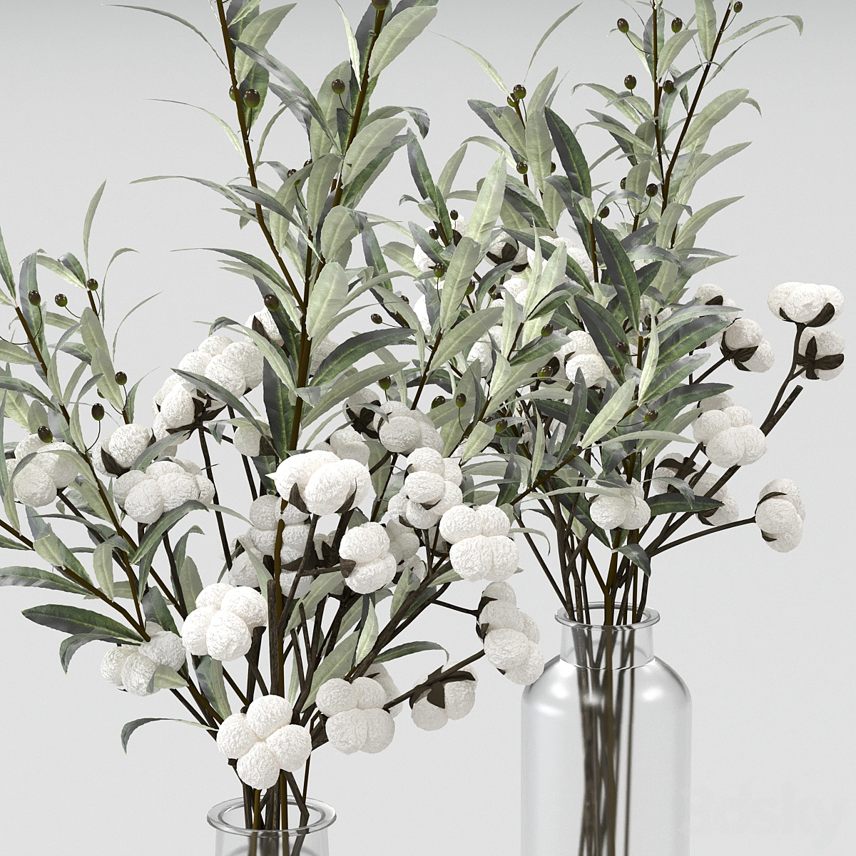 橄榄和棉花的束花3D模型预览图3 橄榄和棉花的束花3D模型预览图3