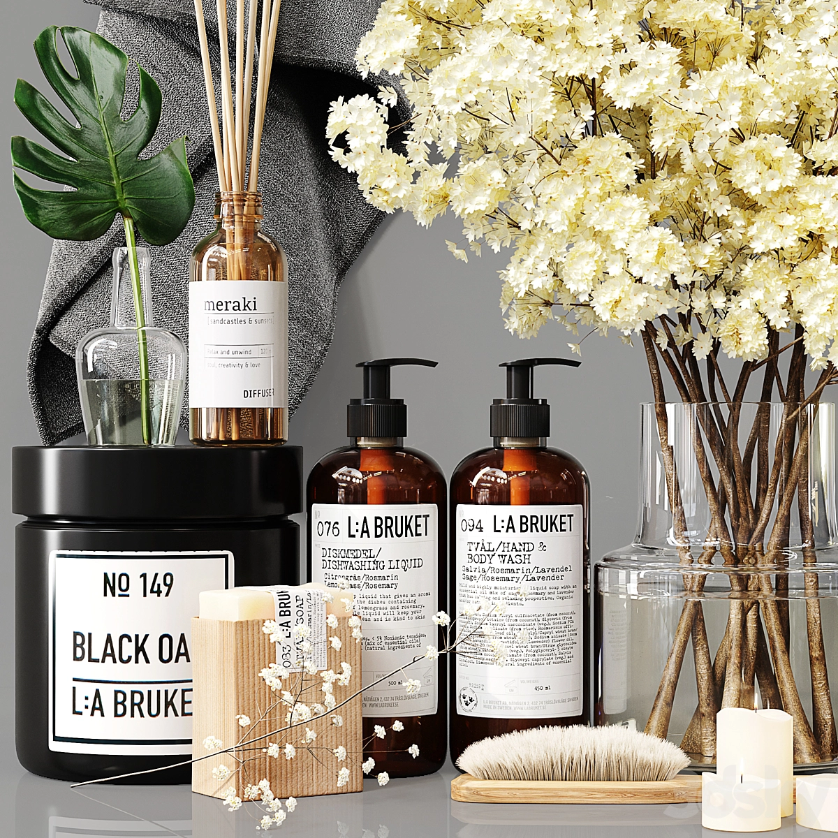 浴室装饰套装 016 3D模型预览图2 浴室装饰套装 016 3D模型预览图2