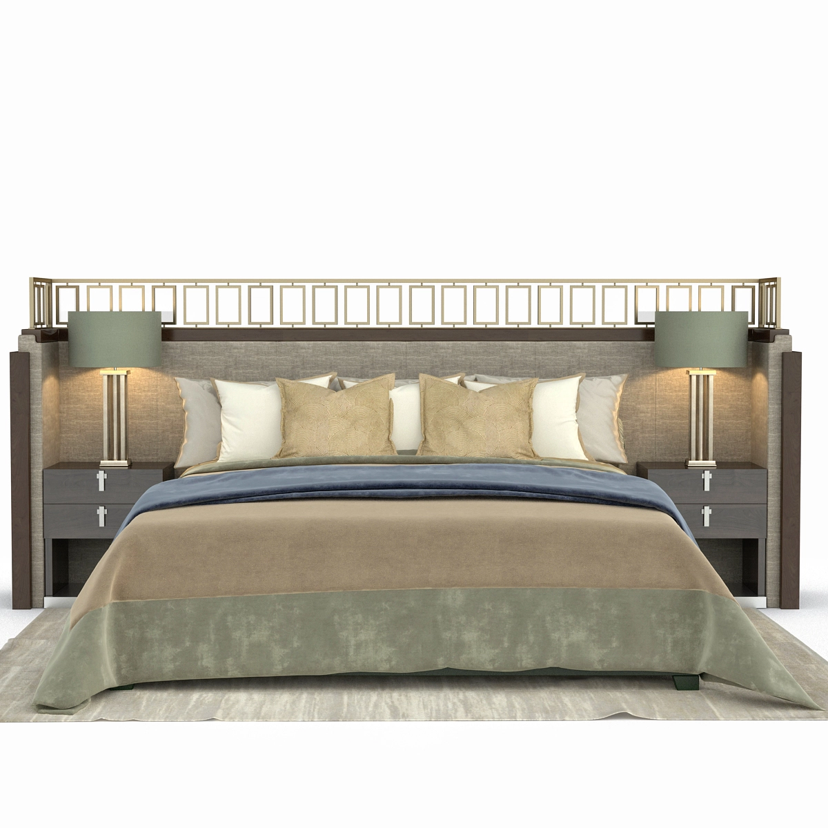 现代风格双人床3D模型预览图1 现代风格双人床3D模型预览图1