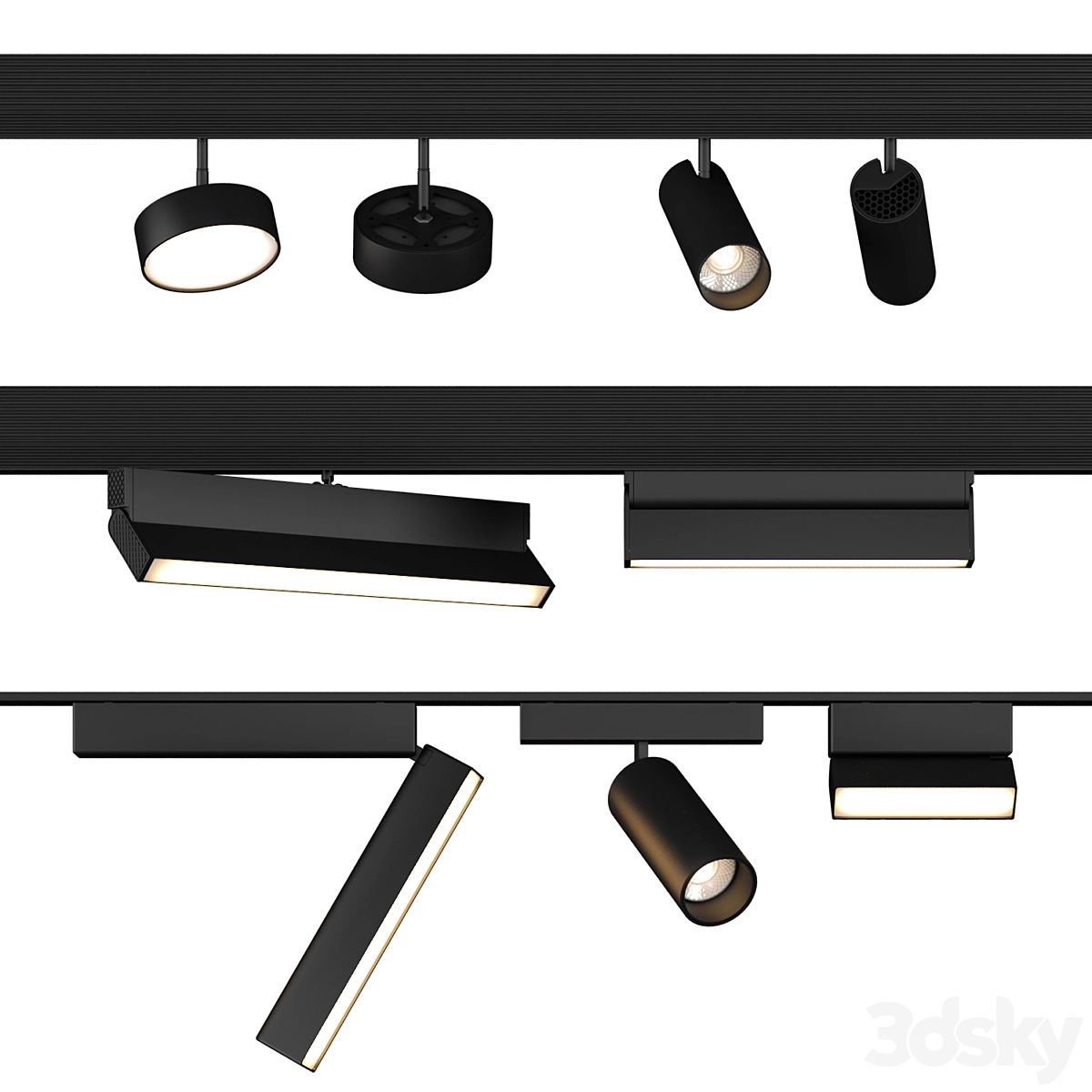 磁吸轨道灯3D模型预览图2 磁吸轨道灯3D模型预览图2