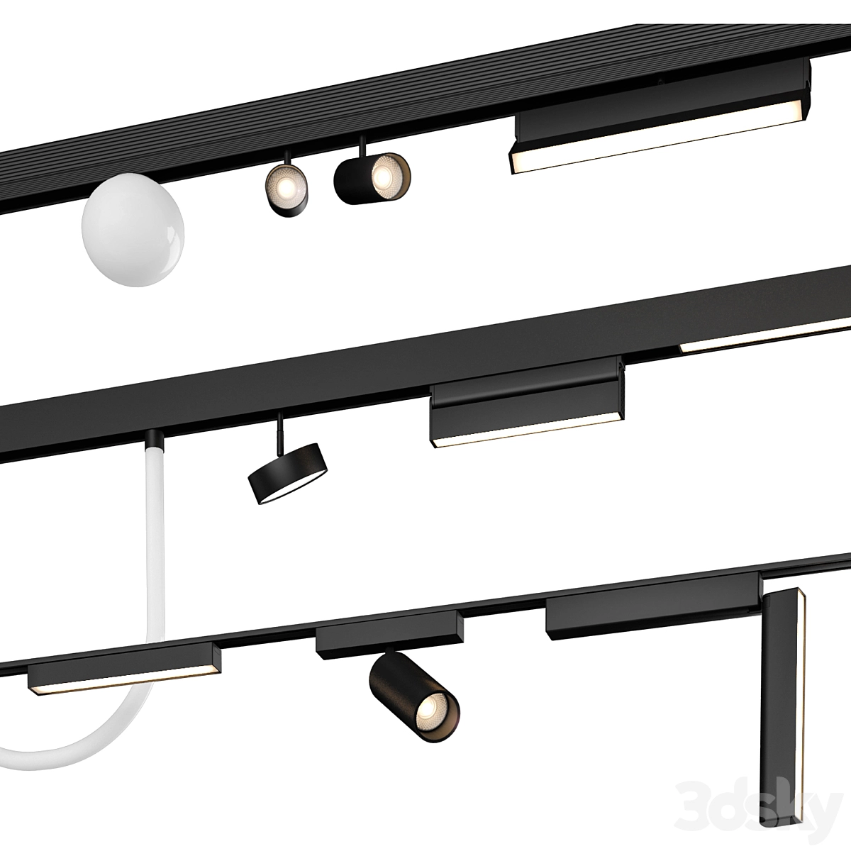 磁吸轨道灯3D模型预览图1 磁吸轨道灯3D模型预览图1