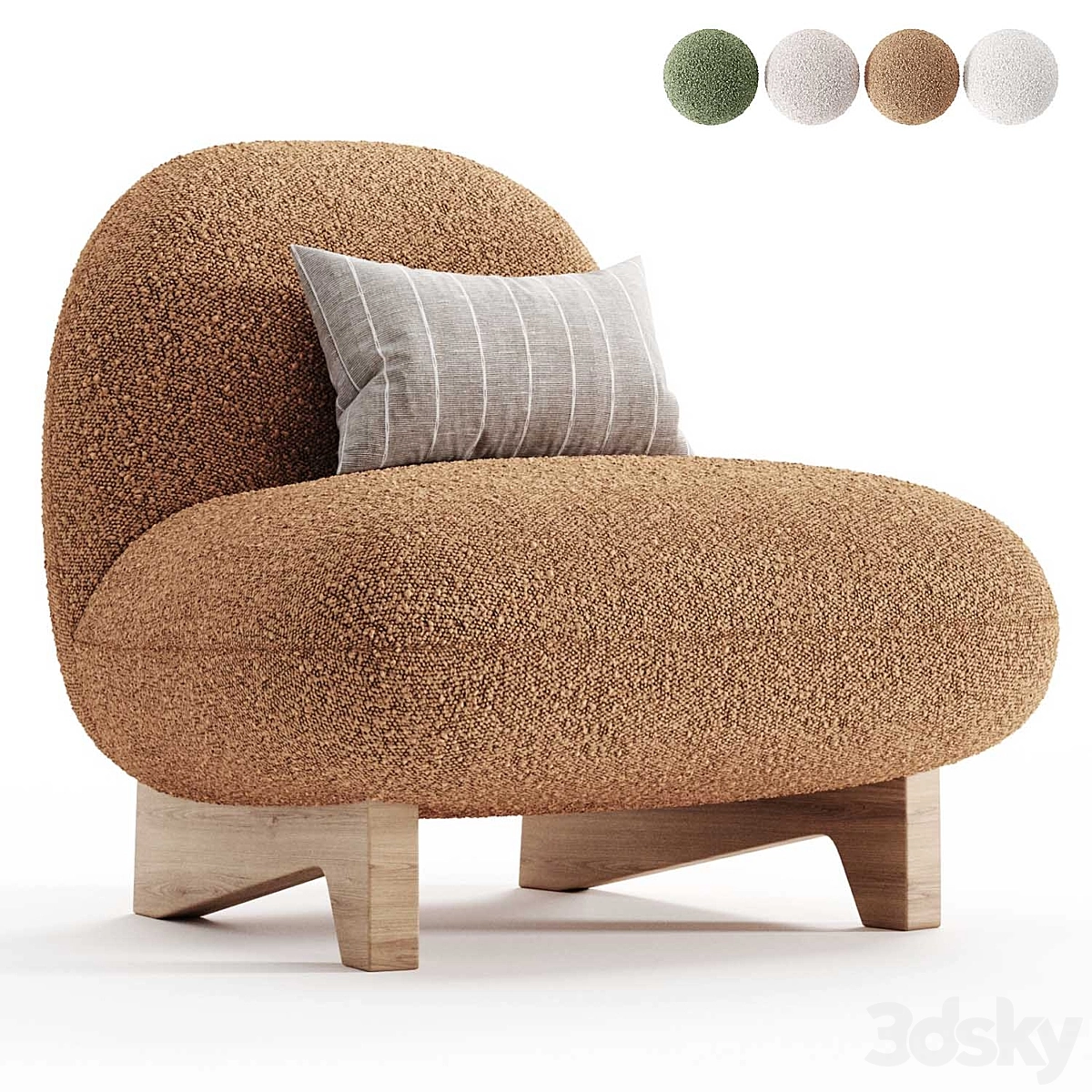 羊羔绒沙发椅3D模型预览图2 羊羔绒沙发椅3D模型预览图2