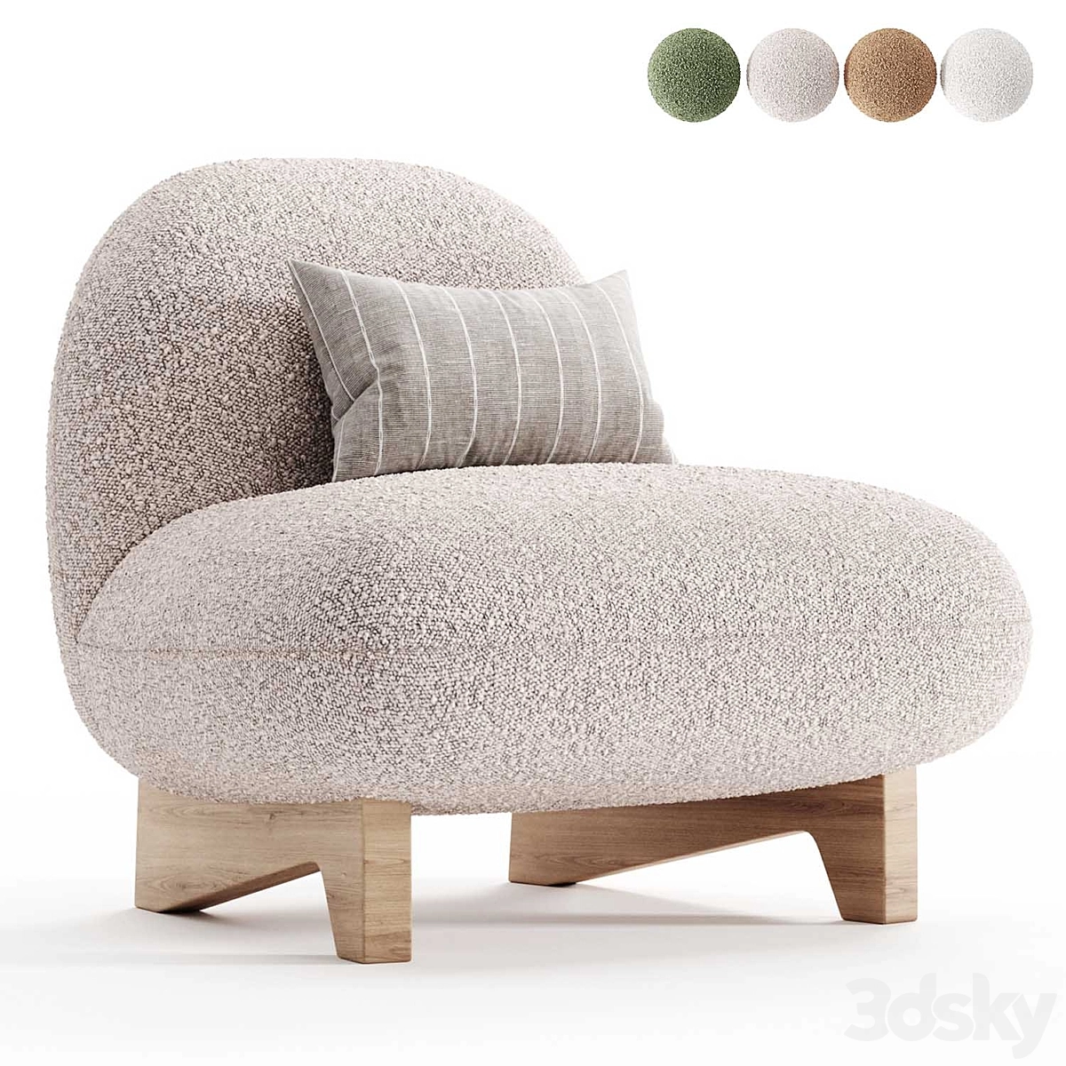 羊羔绒沙发椅3D模型预览图3 羊羔绒沙发椅3D模型预览图3