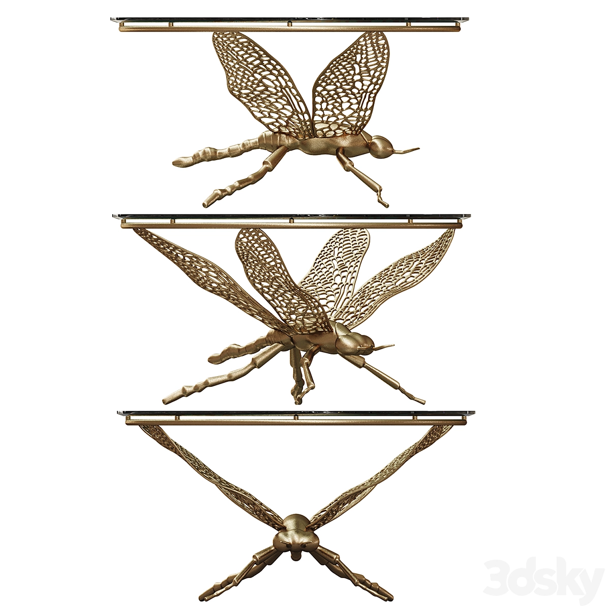 蝴蝶造型的咖啡桌3D模型预览图2 蝴蝶造型的咖啡桌3D模型预览图2