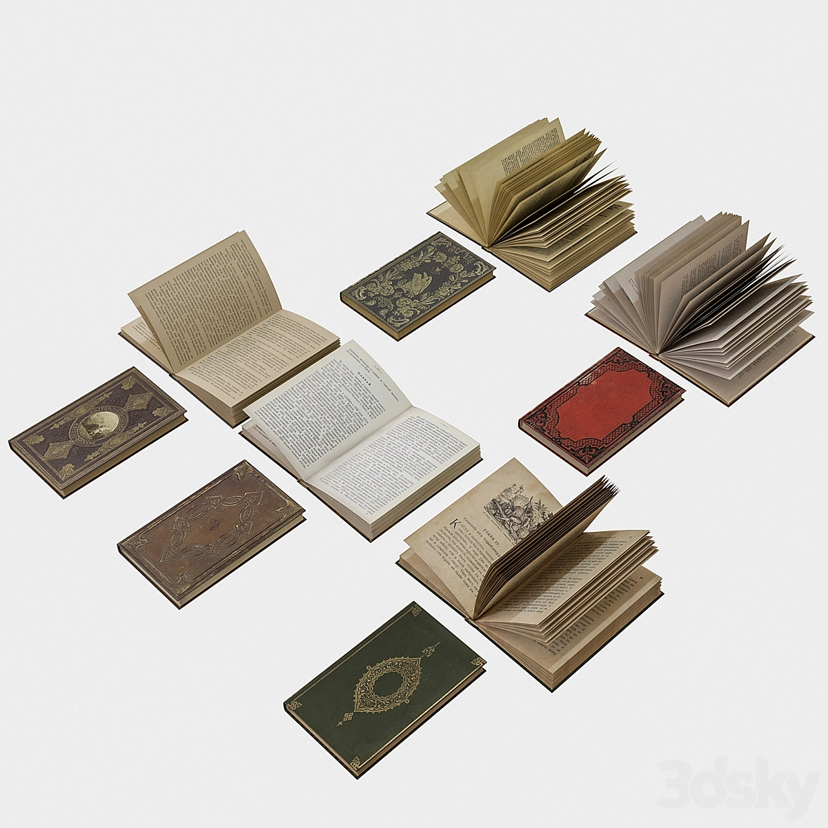 装饰墙壁的书籍3D模型预览图1 装饰墙壁的书籍3D模型预览图1