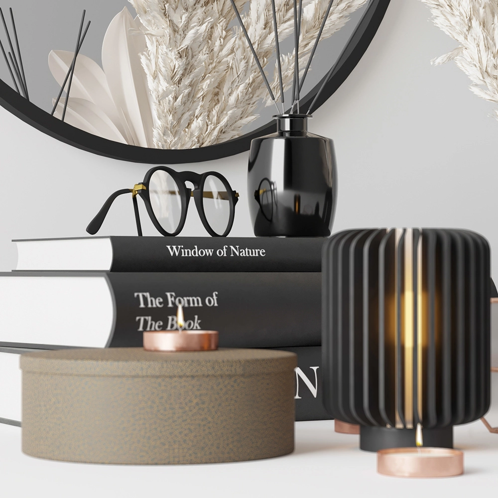 装饰套装002带圆形镜子 3D模型预览图2 装饰套装002带圆形镜子 3D模型预览图2