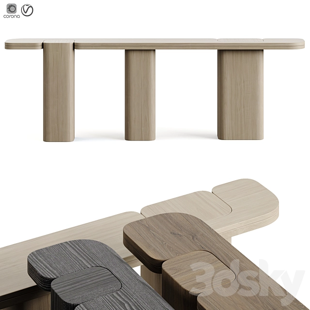 轻奢实木大理石玄关台3D模型预览图3 轻奢实木大理石玄关台3D模型预览图3