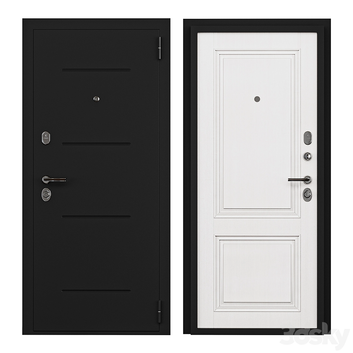 金属门3D模型预览图1 金属门3D模型预览图1